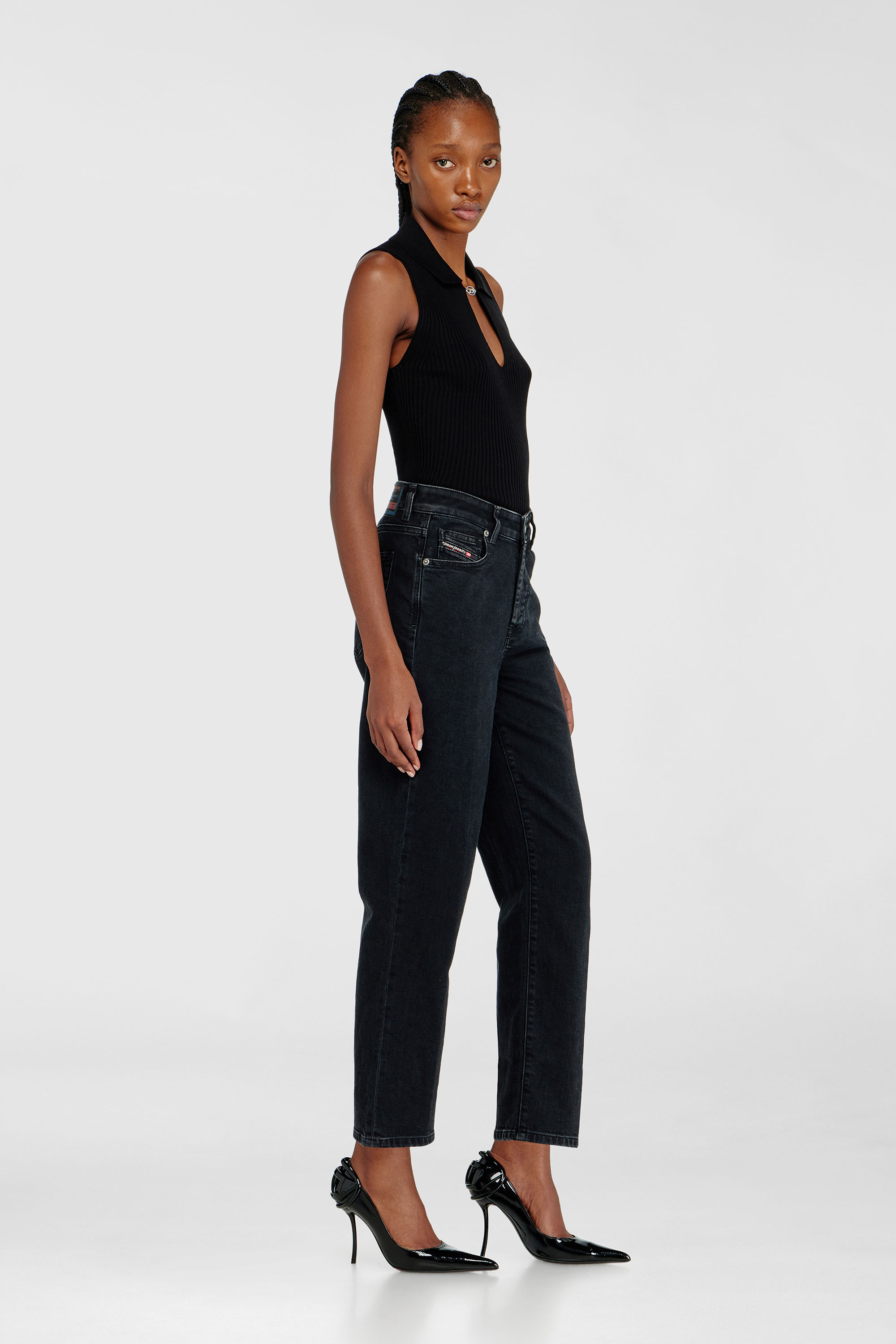 Diesel - Regular Jeans 1981 D-Went 09N89 Donna, Nero/Grigio scuro - Image 2