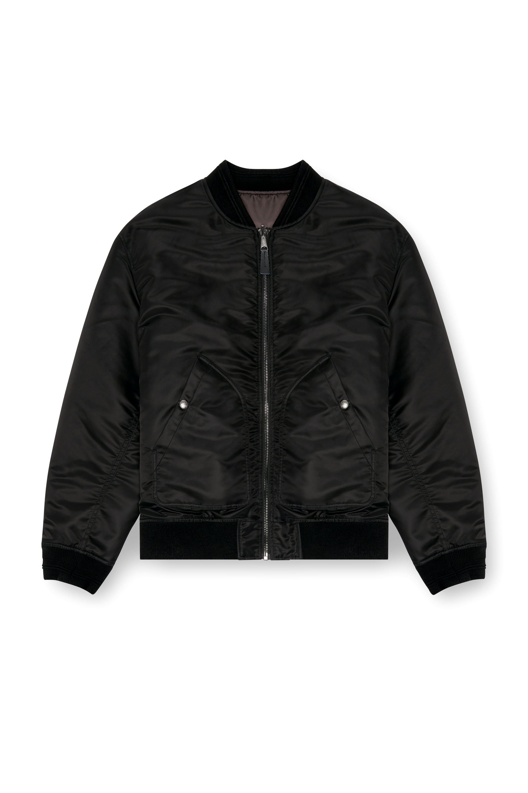 Diesel - J-HELD, Bomber in nylon imbottito con Oval D Uomo in Nero - 2
