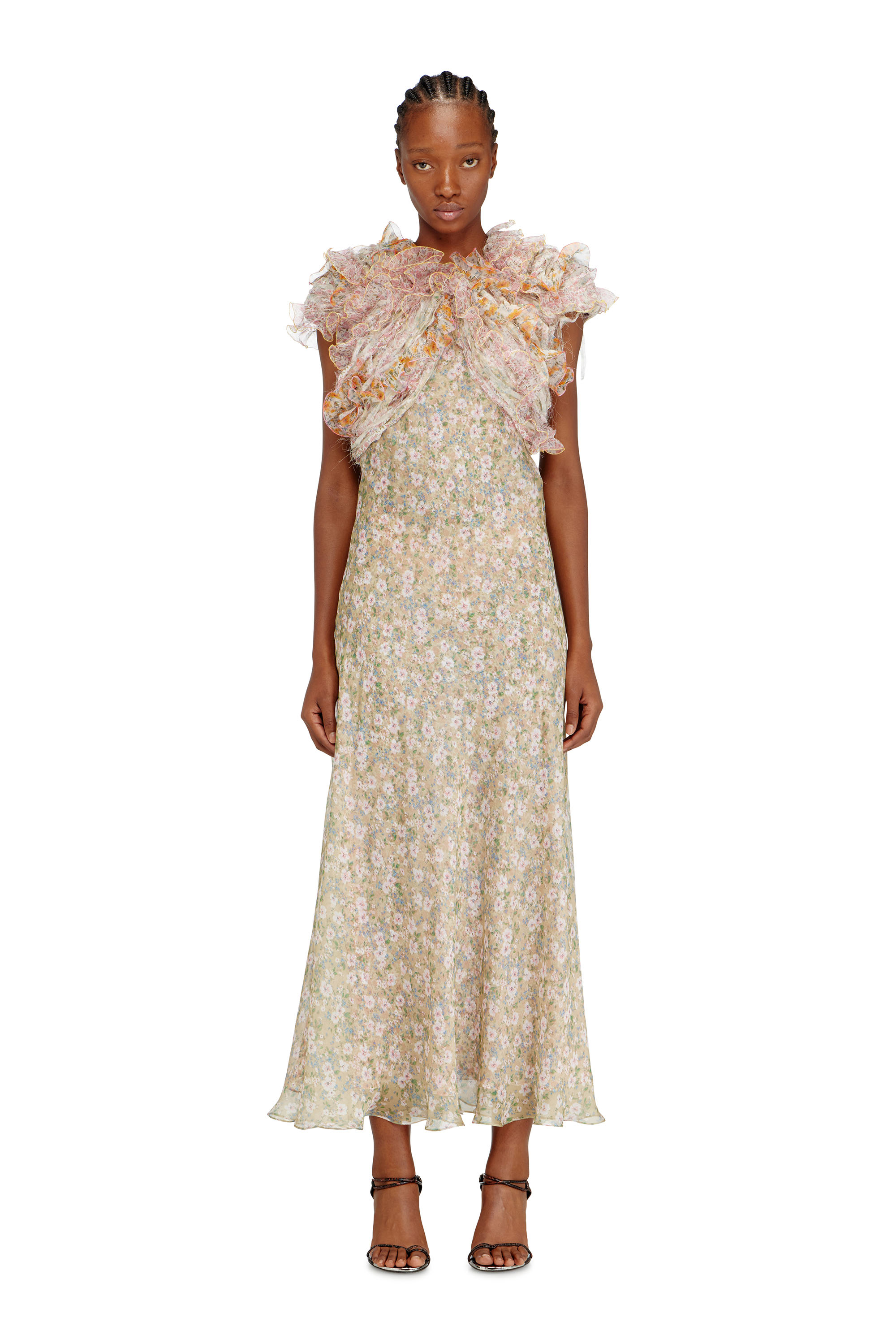 Diesel - D-FIBY, Abito in seta con stampa floreale Donna in Multicolor - 3