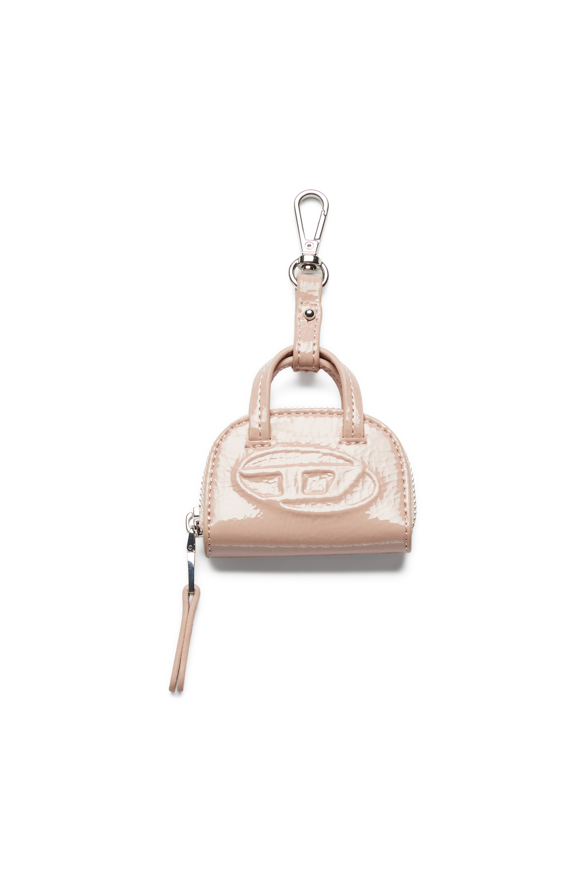 Diesel - 1DR DOME CHARMS, Bag charm in glossy, crinkled naplak Donna in Rosa - 1
