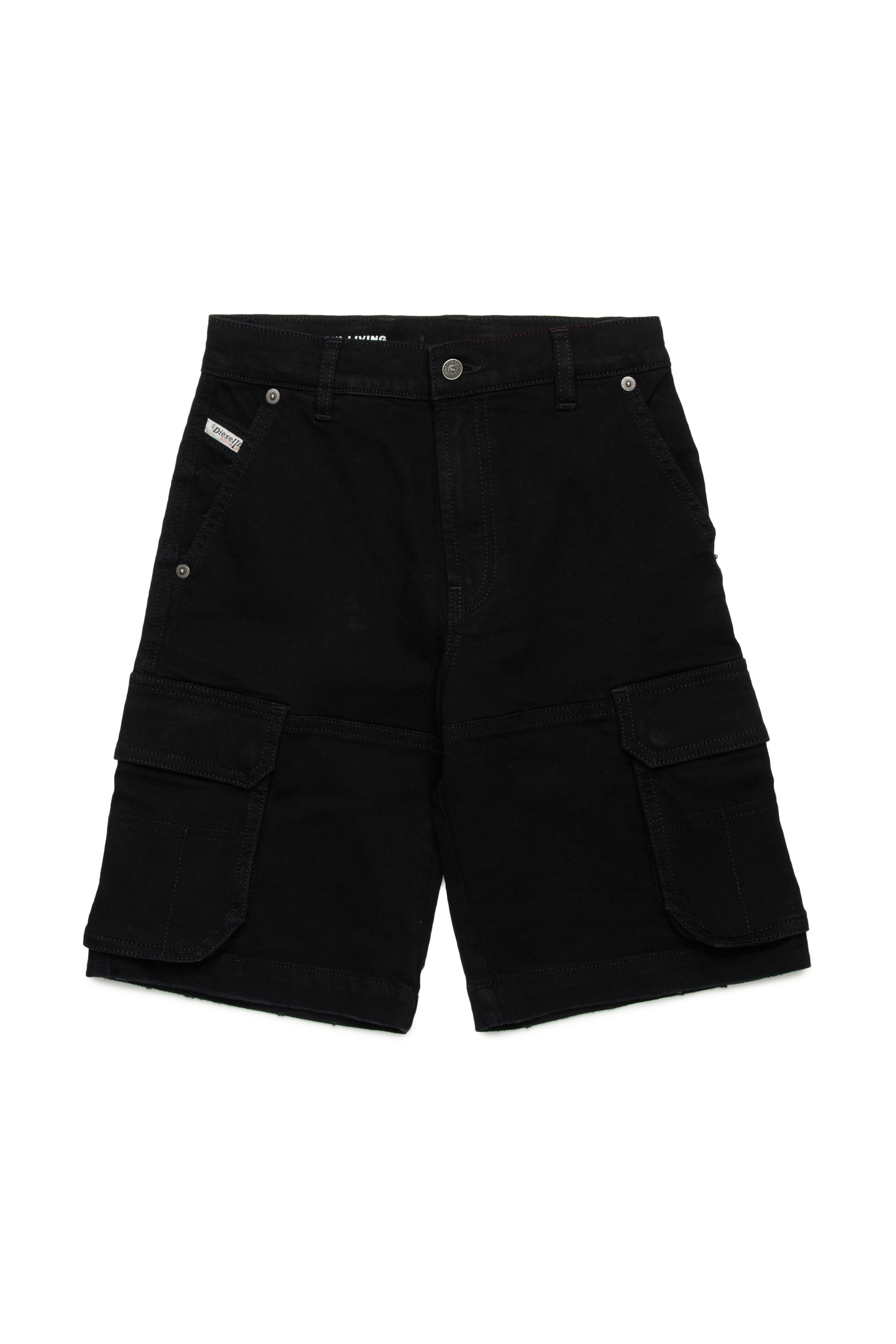 Diesel - PFISH-CARGO-SH-J, Pantaloncini cargo in denim Uomo in Nero - 1