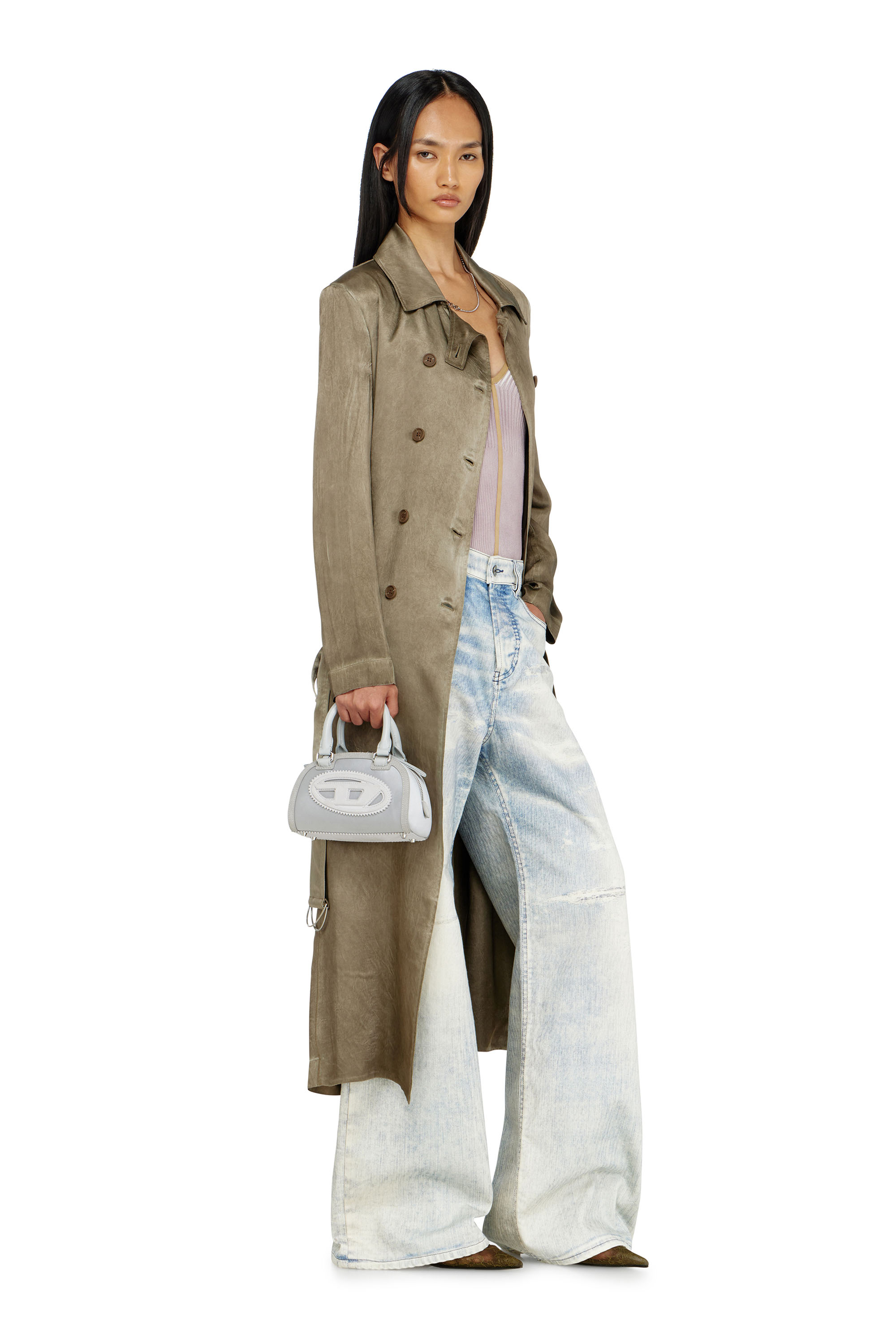 Diesel - G-LADES, Trench coat in raso effetto stropicciato Donna in ToBeDefined - 2