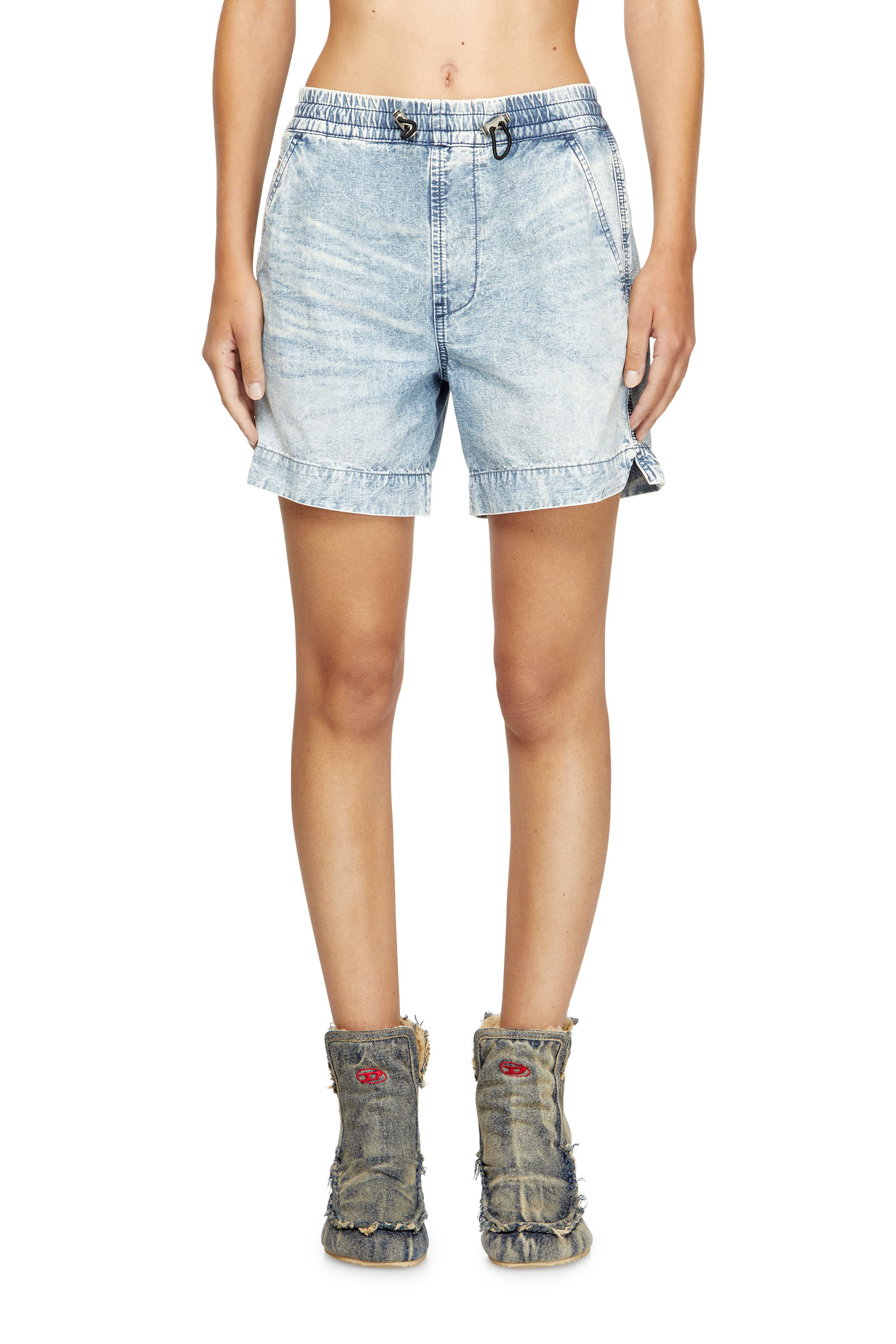 Diesel - D-TENNI-S, Short in denim marmorizzato Unisex in Blu - 1