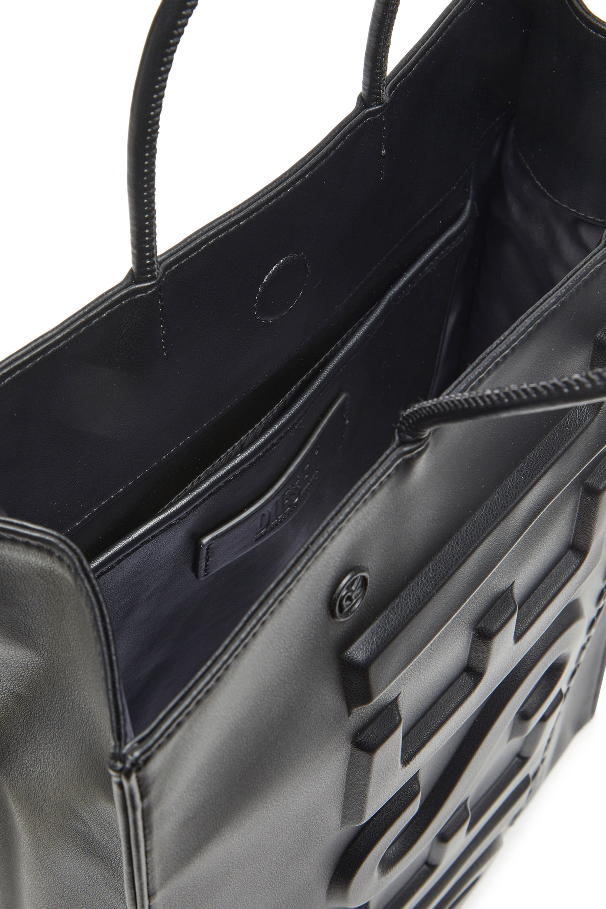 Diesel - DSL 3D SHOPPER L X, Dsl 3D L-Tote grande in PU con logo 3D Uomo in Nero - 3