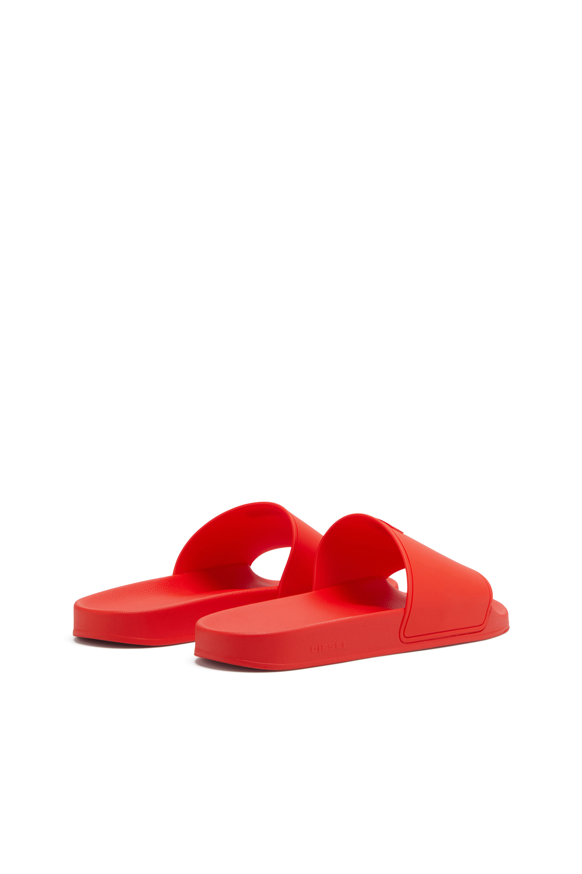 Diesel - SA-SWIM, Slide in gomma con logo D Uomo in Rosso - 3