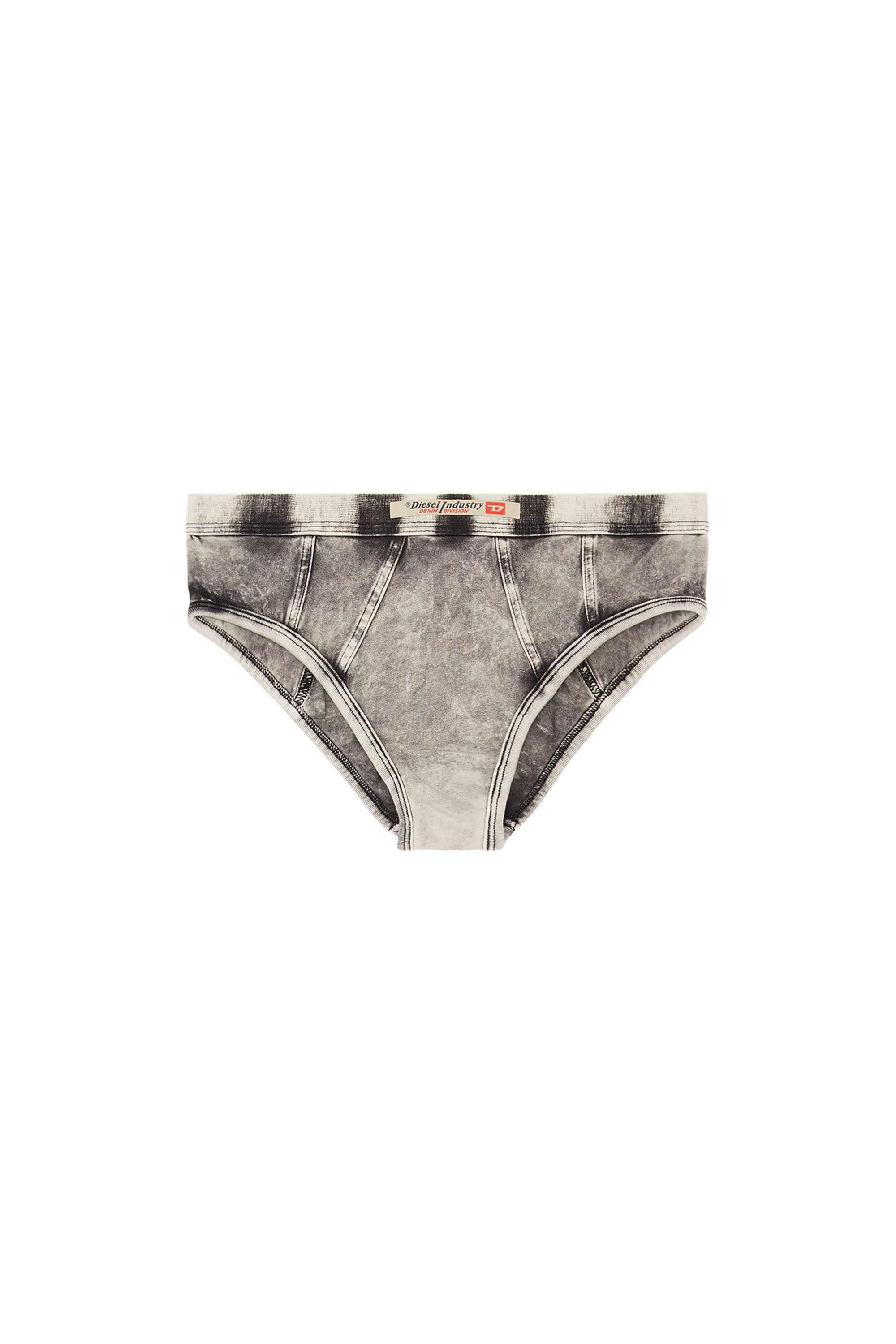 Diesel - UFPN-DENIM-HIPSTER-PANTY, Culotte in jersey effetto denim Donna in Grigio - 4