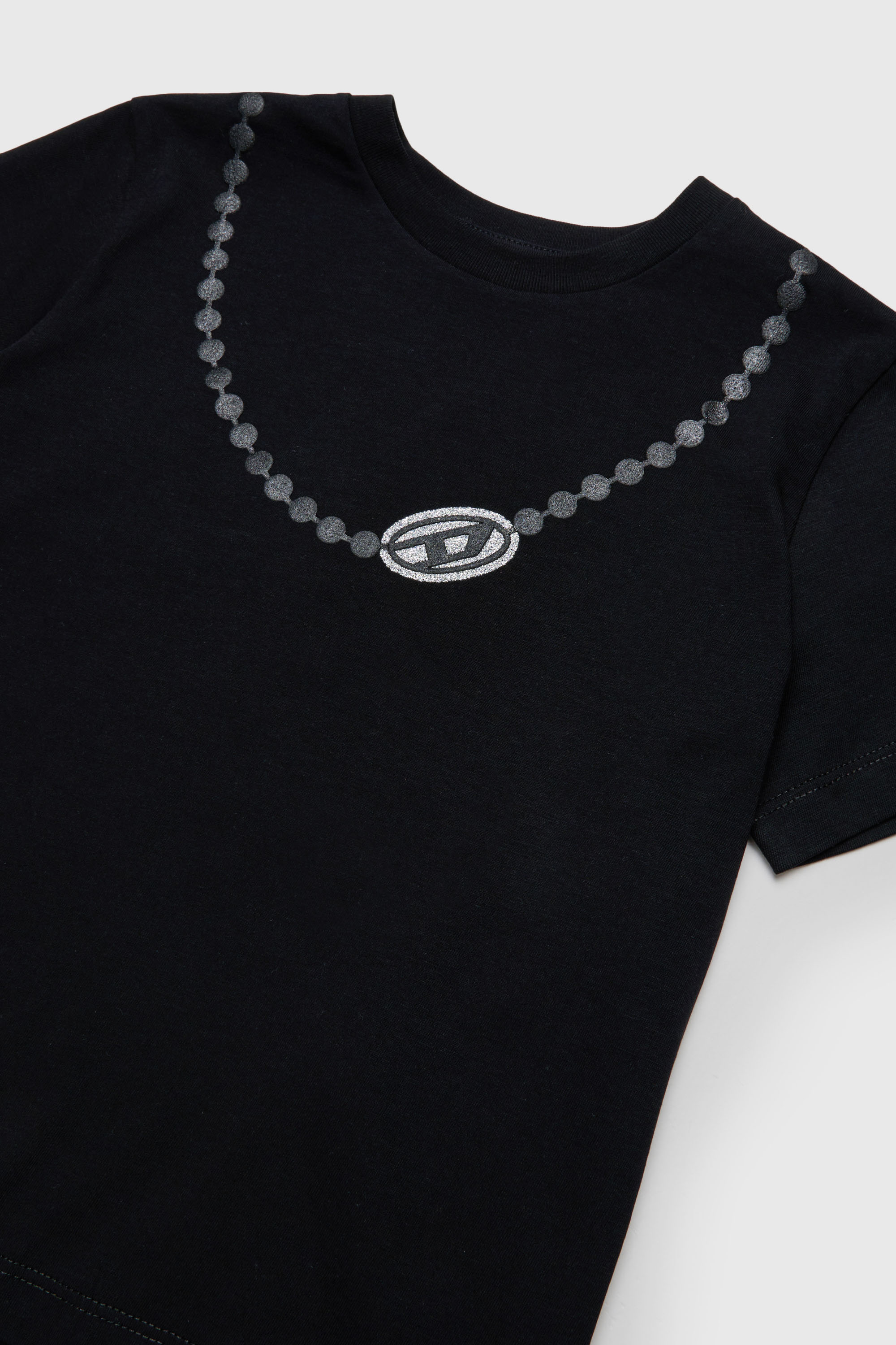 Diesel - TICLA, T-shirt in cotone con stampa collana Donna in Nero - 3