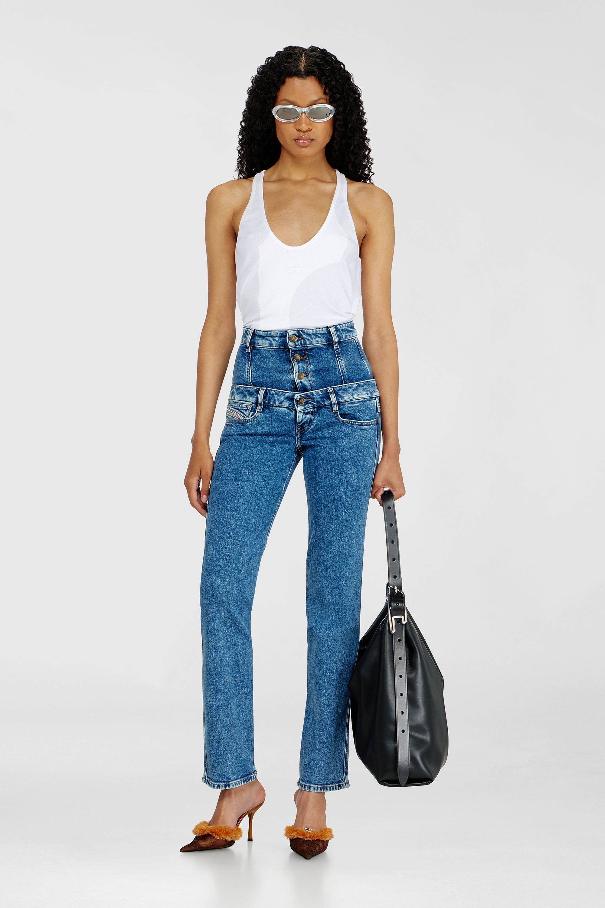Diesel - Slim Jeans D-Fynora 007EU Donna, Blu medio - Image 1