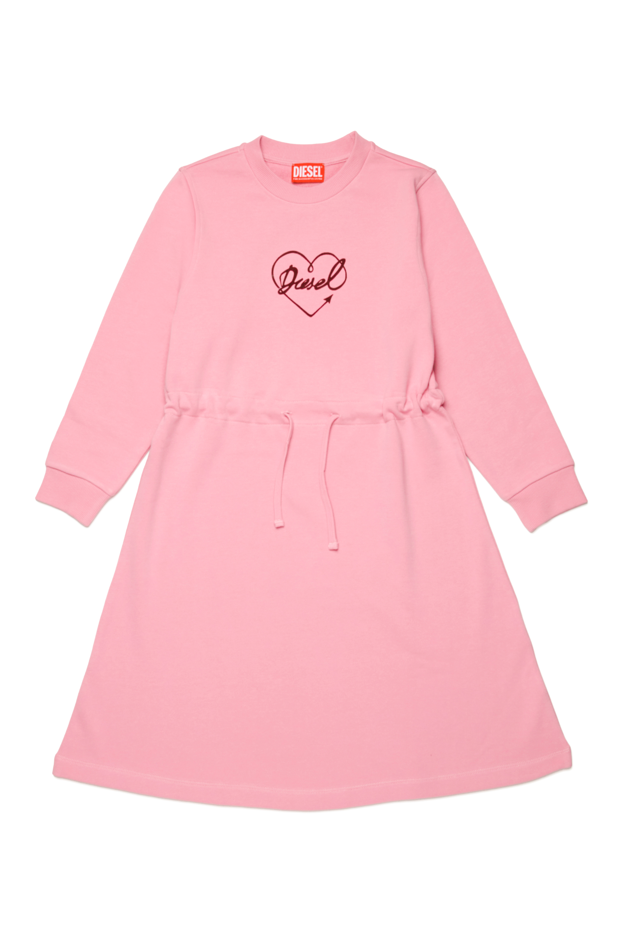 Diesel - DISSY, Abito felpa con logo a cuore floccato Donna in Rosa - 1