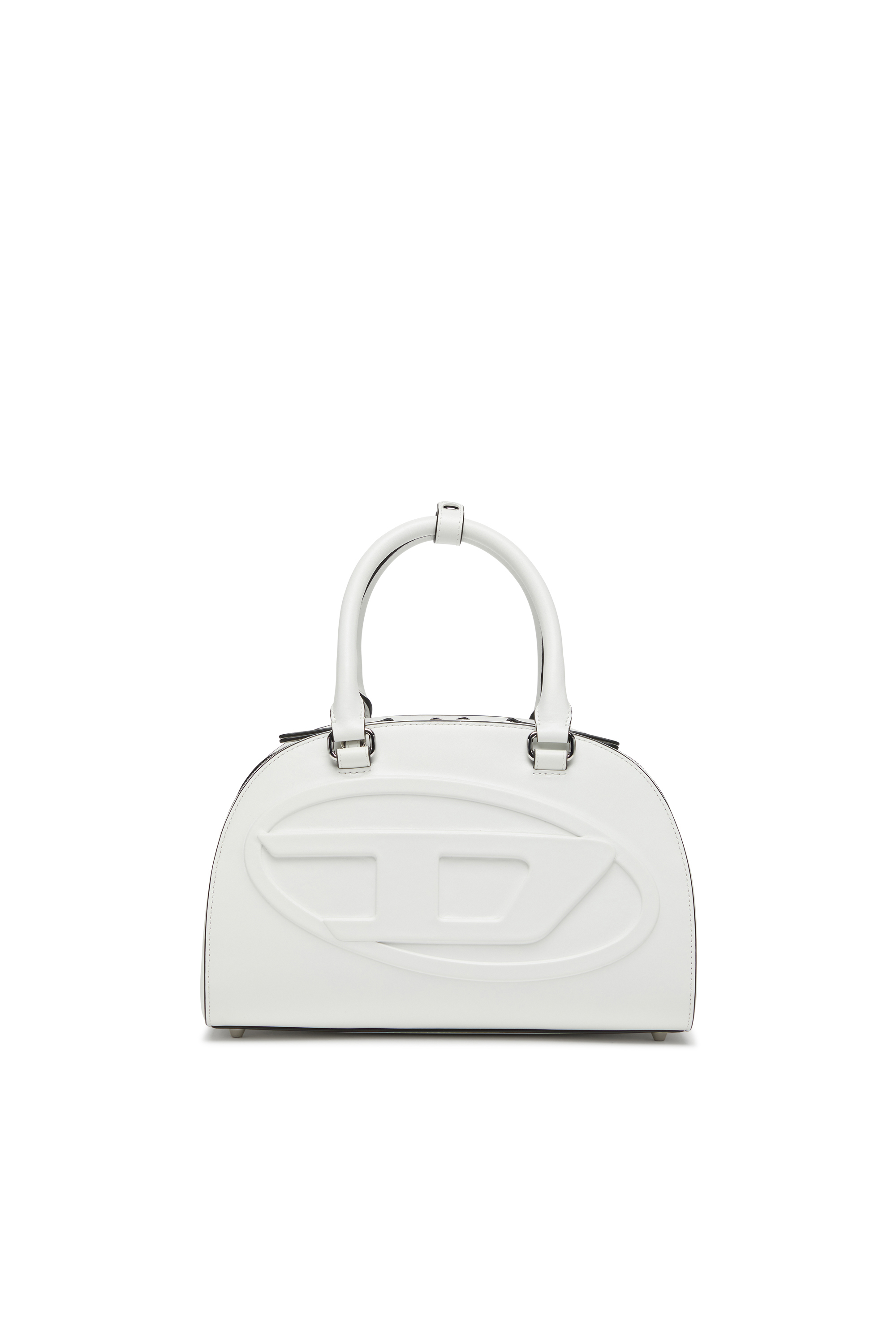 Diesel - 1DR DOME TOP HANDLE, 1DR Dome-Borsa bowling in pelle Donna in Bianco - 1