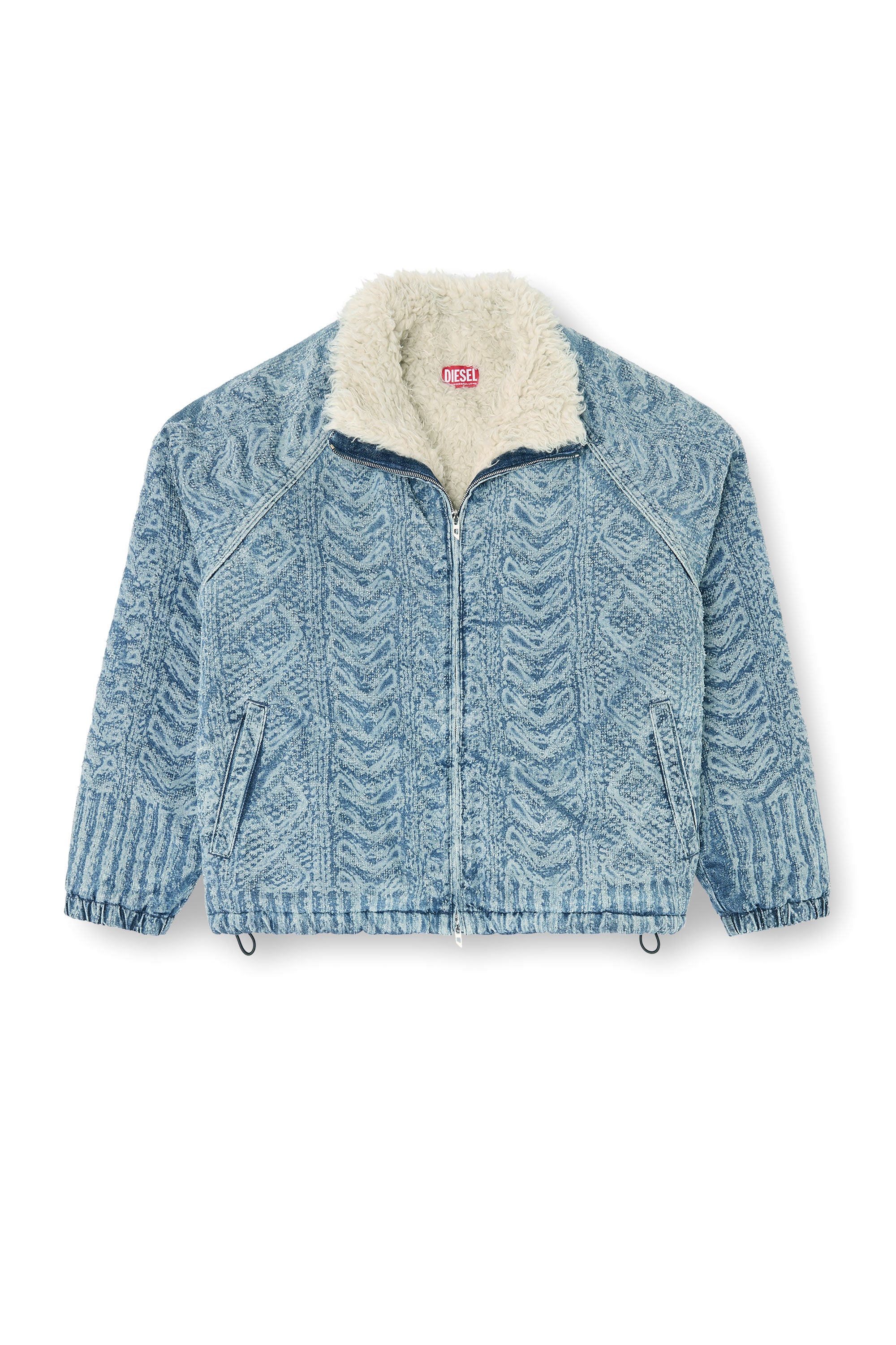 Diesel - D-KRAPS-S, Giacca in denim effetto maglia a trecce Uomo in Blu - 3