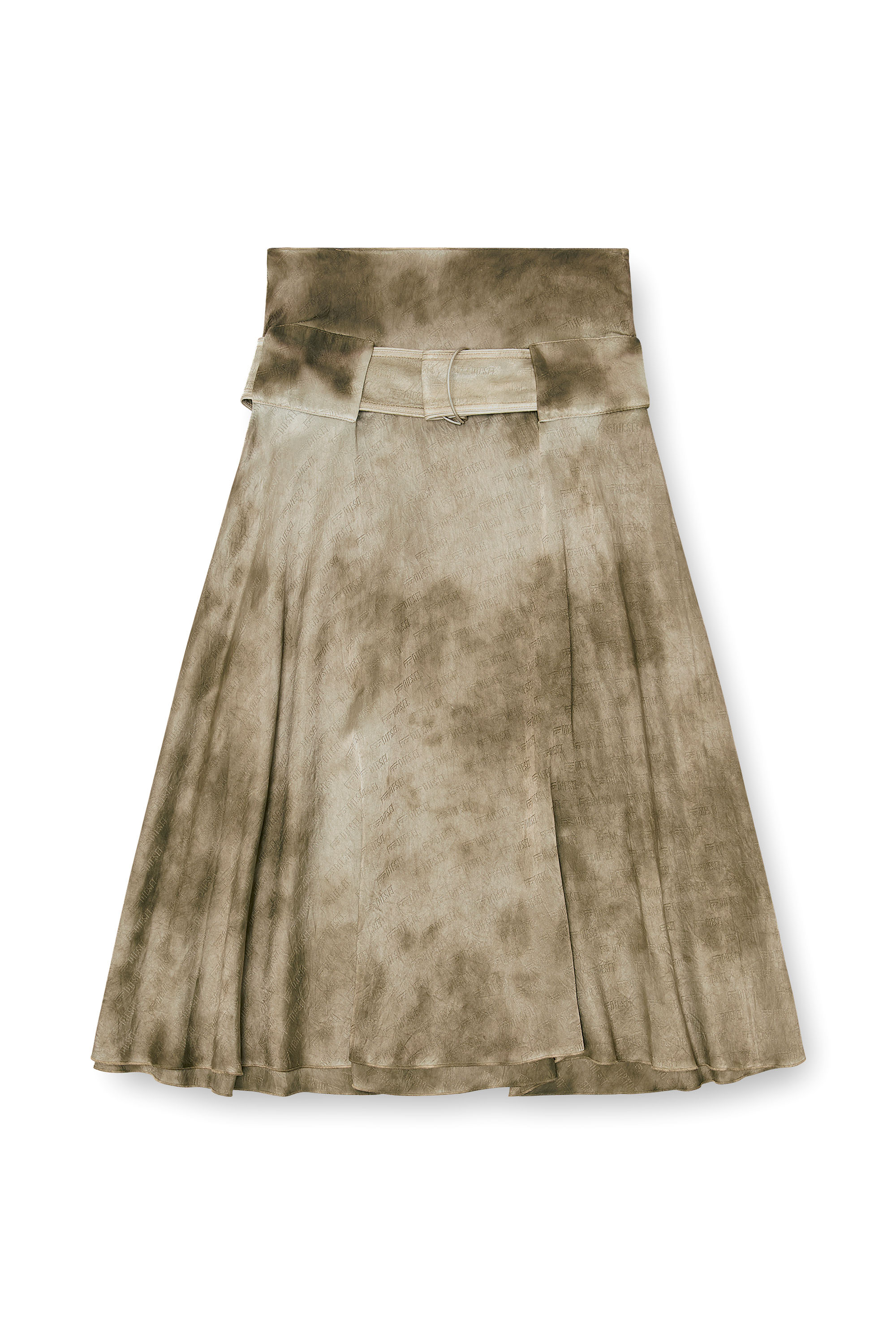 Diesel - O-DYLE, Gonna midi con cintura in raso jacquard logo Donna in ToBeDefined - 4