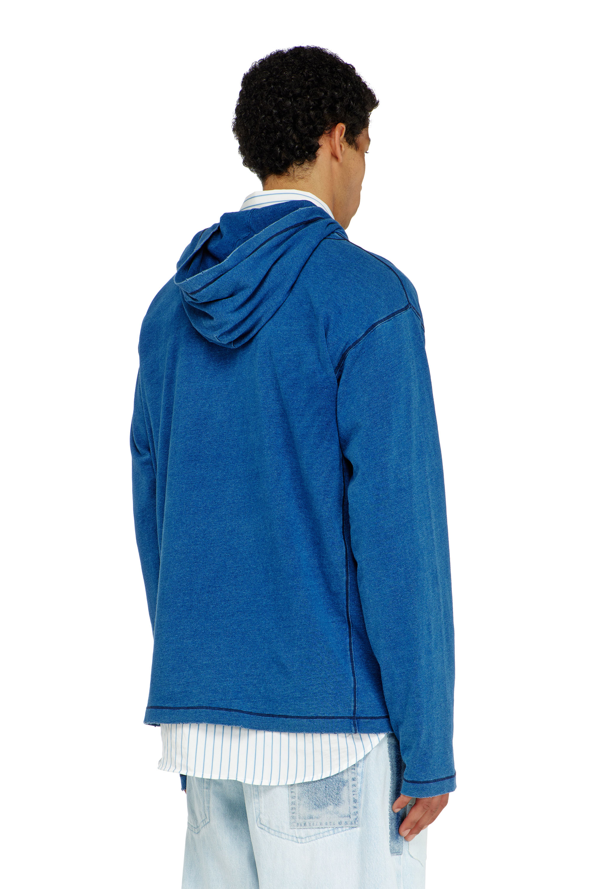 Diesel - T-NOX-LS-HOOD, T-shirt a manica lunga con cappuccio e patch effetto ombra Uomo in ToBeDefined - 3