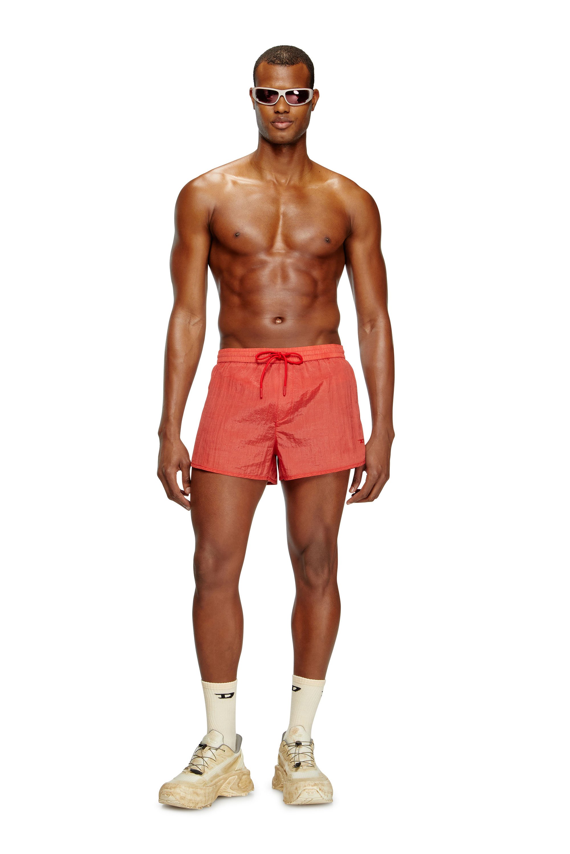 Diesel - OLIVER-30-D-POP, Pantaloncini da mare in ripstop trattato Uomo in Rosso - 1