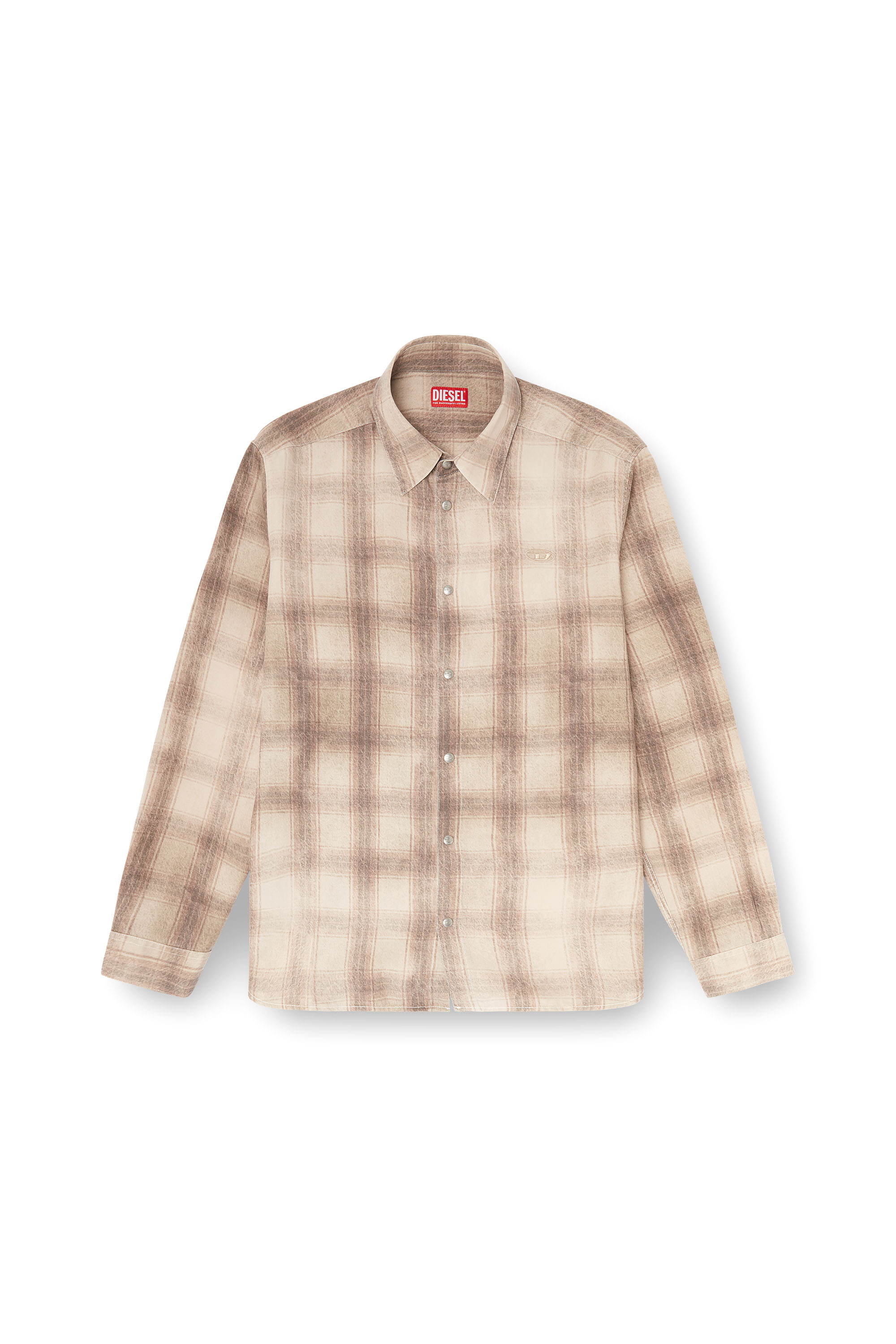Diesel - S-SIMPLY-JMCM, Camicia a quadri in tessuto fluido Uomo in Marrone - 3