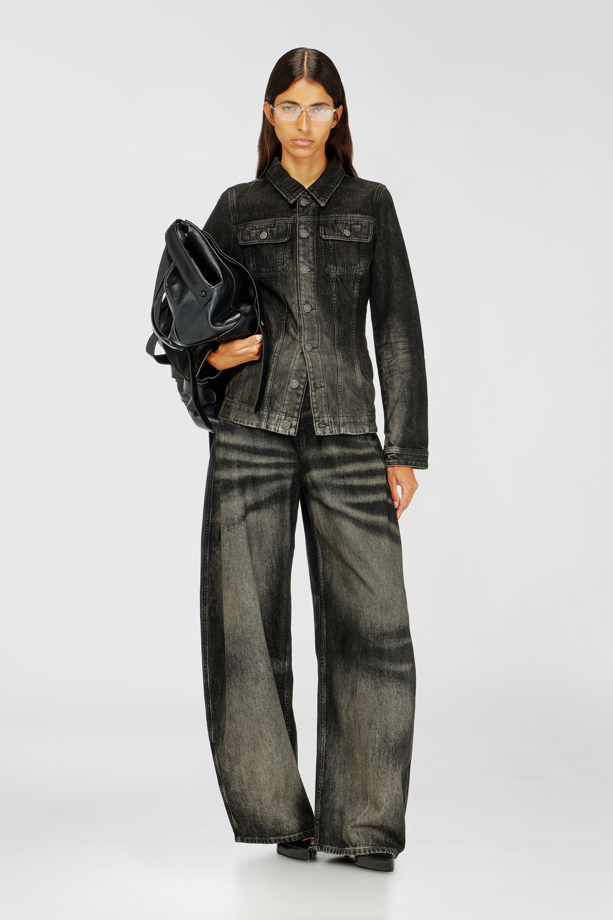 Diesel - Relaxed Jeans 1987 D-Khelz 09R33 Donna, Nero/Grigio scuro - Image 1