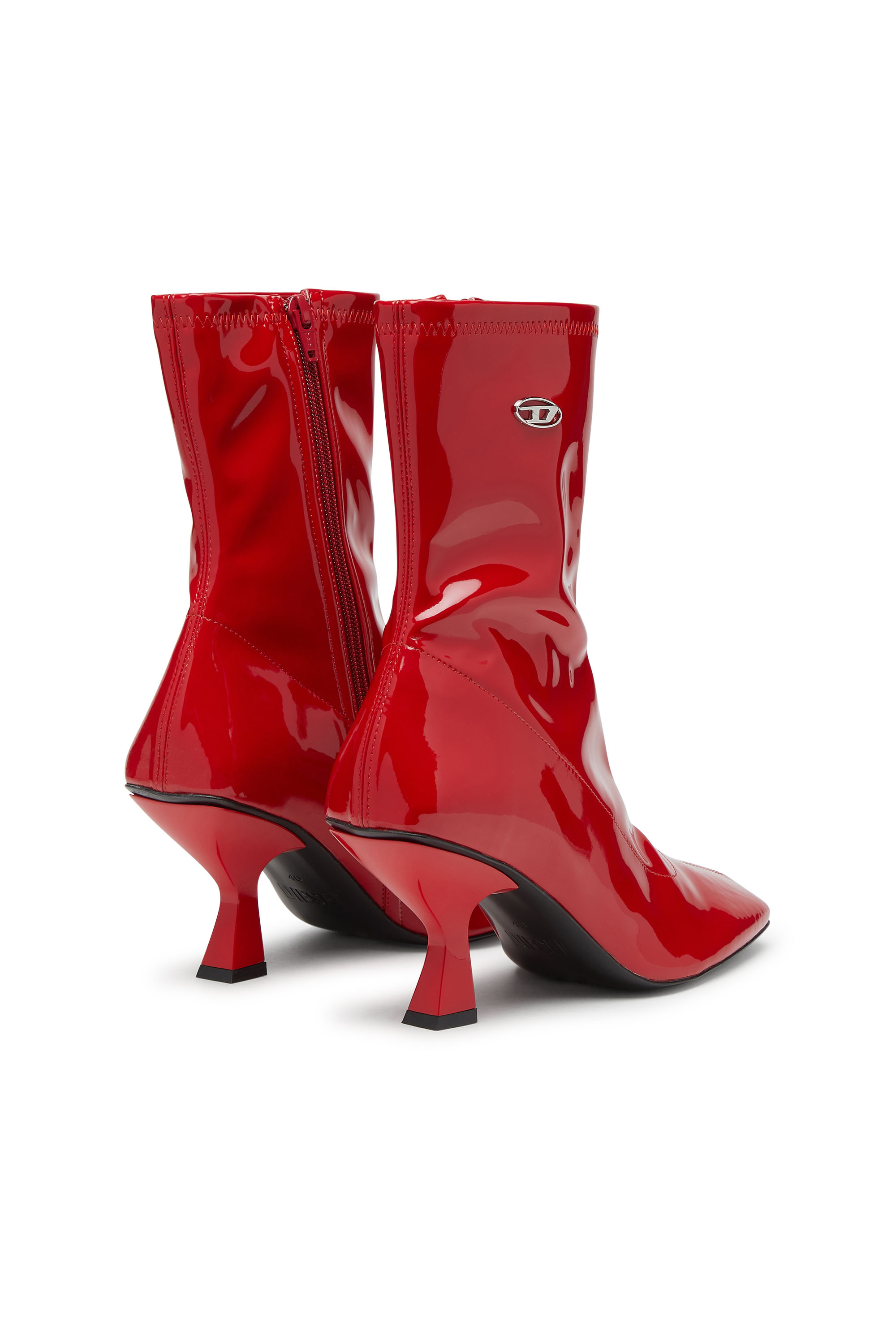 Diesel - D-AMBER MD BT, D-Amber-Ankle boots in PU stretch glossy Donna in Rosso - 3