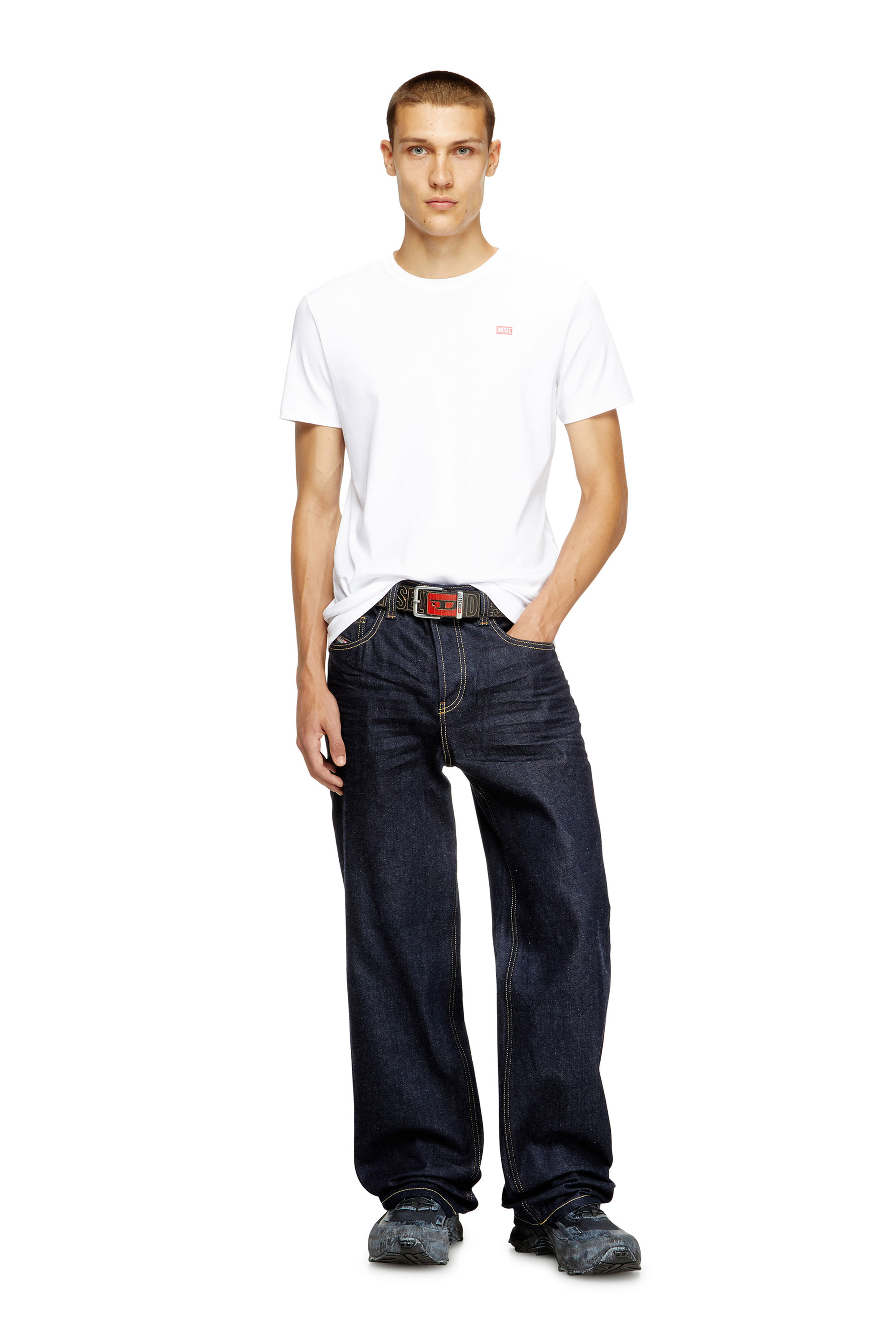 Diesel - T-MIEGOR-K77, T-shirt in cotone mercerizzato Uomo in Bianco - 2
