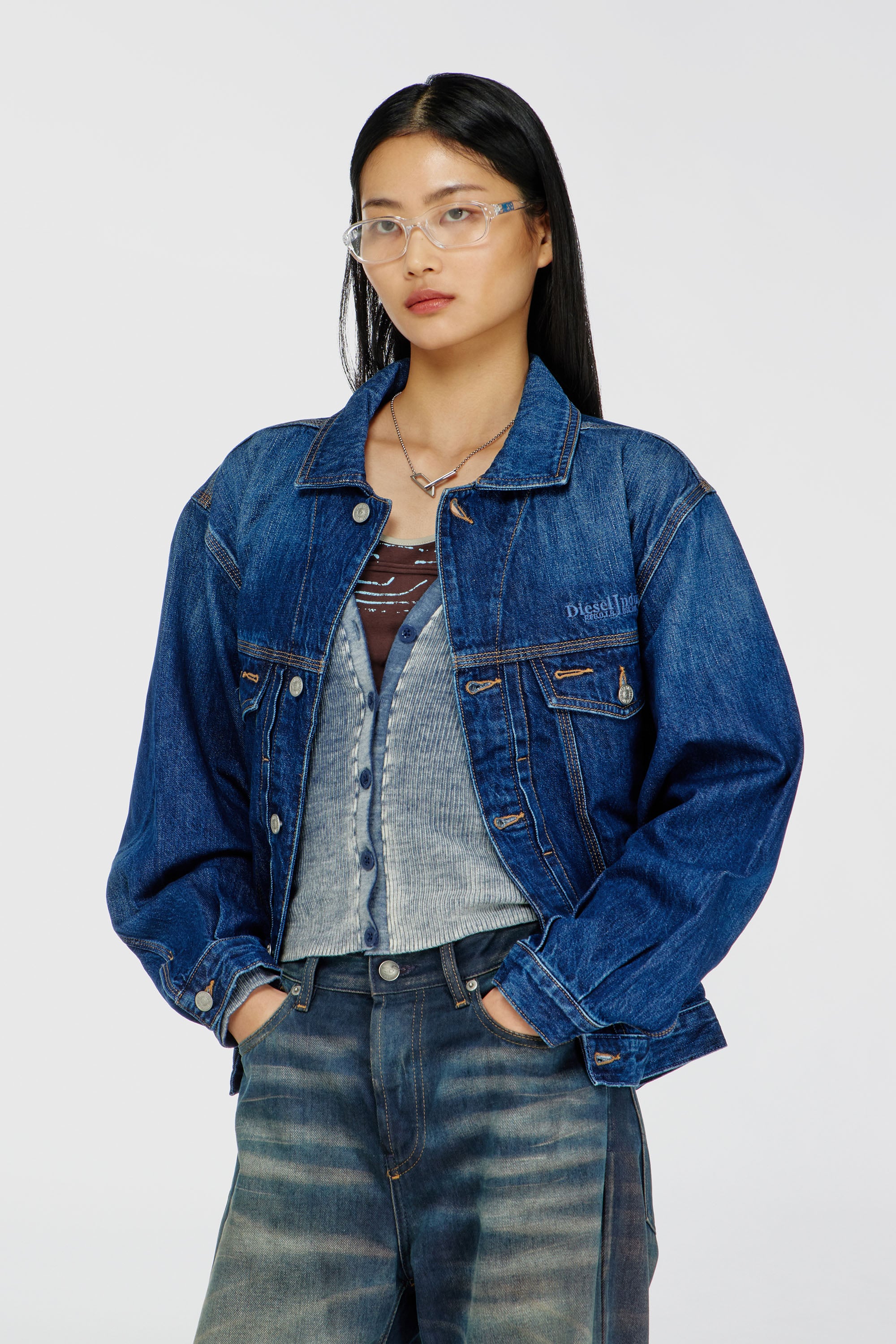 Diesel - D-DENVER, Giacca trucker in denim Unisex in Blu - 1