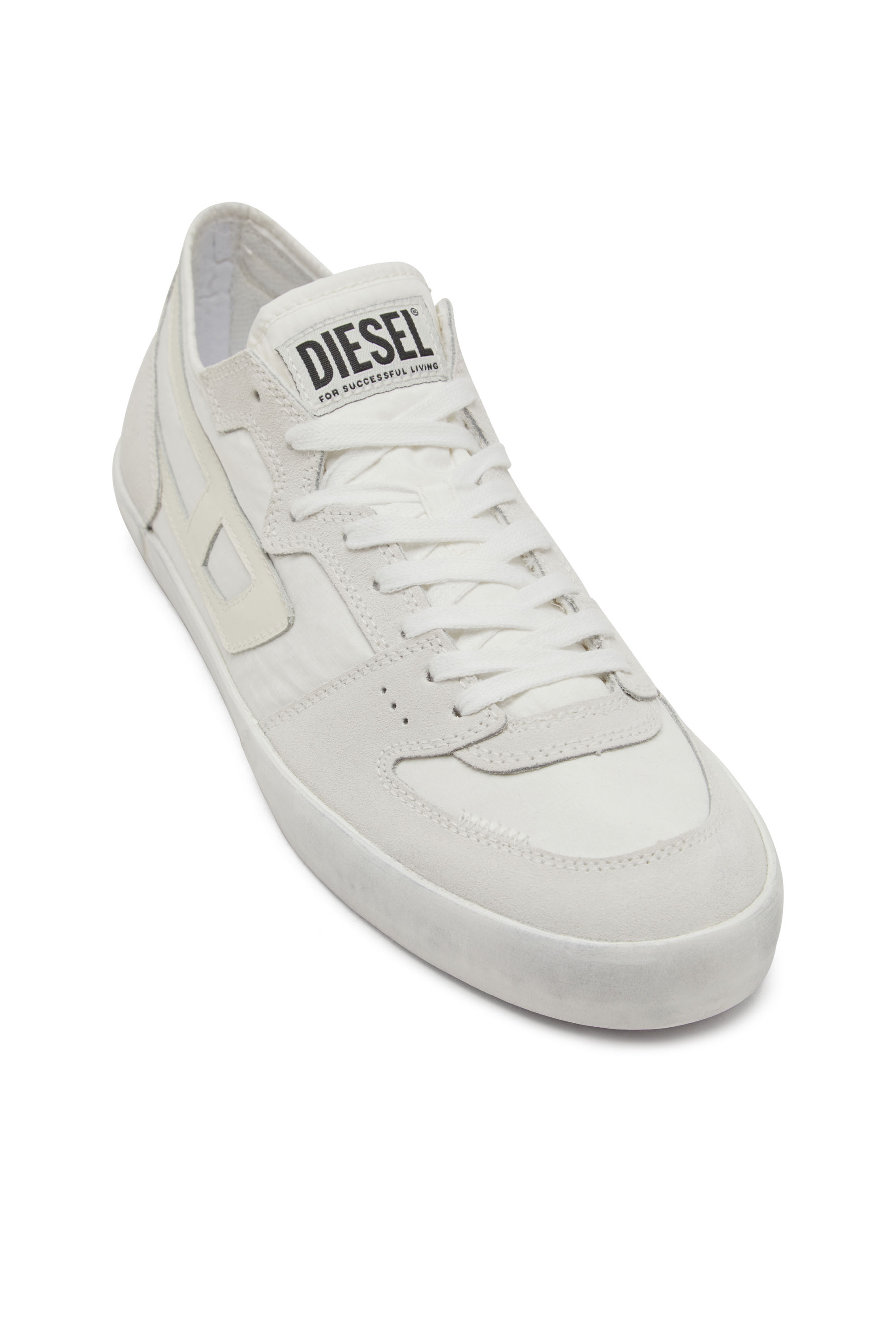 Diesel - S-LEROJI D-1 LOW, Sneaker in ripstop imbottito e suede Uomo in Bianco - 4