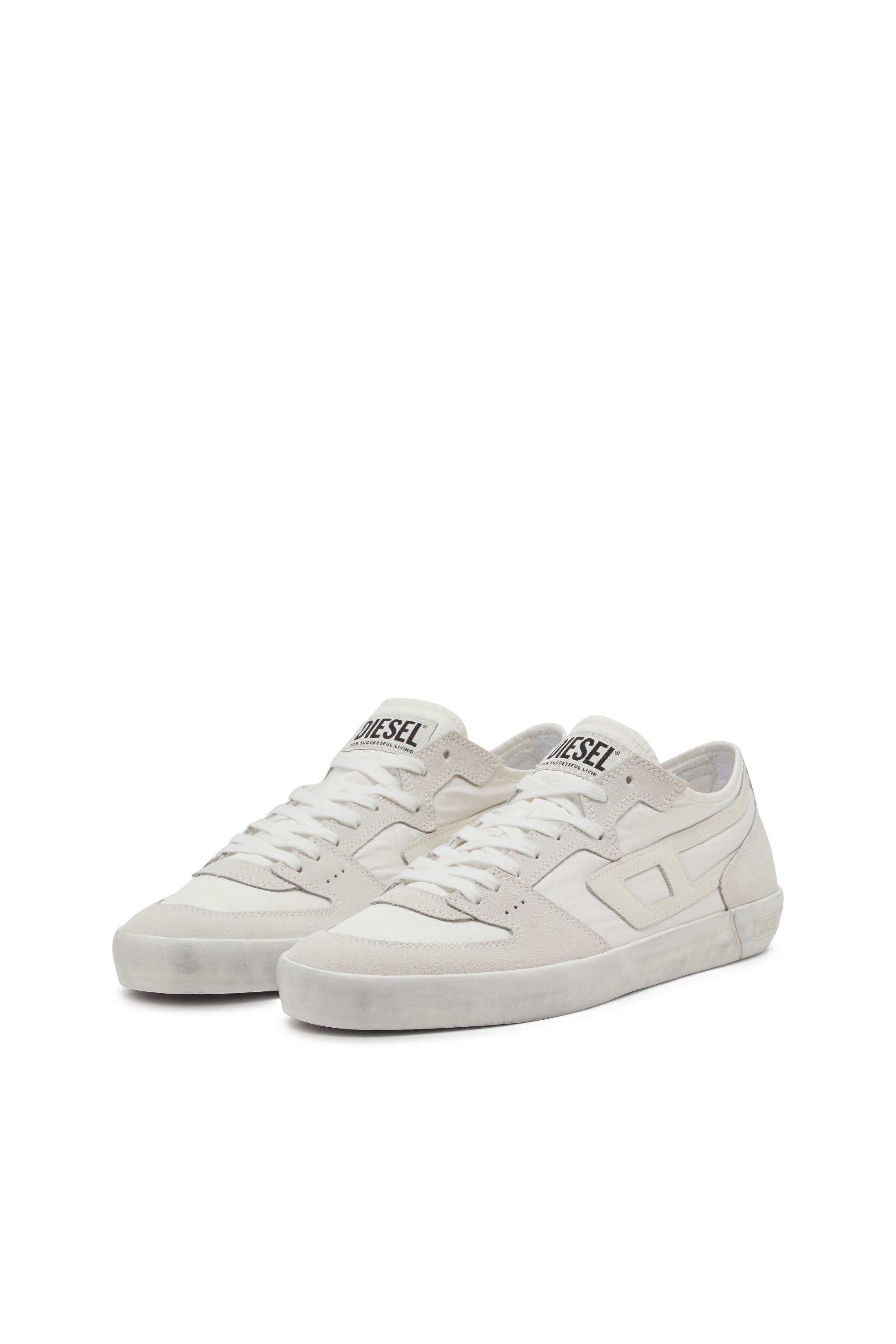 Diesel - S-LEROJI D-1 LOW, Sneaker in ripstop imbottito e suede Uomo in Bianco - 8