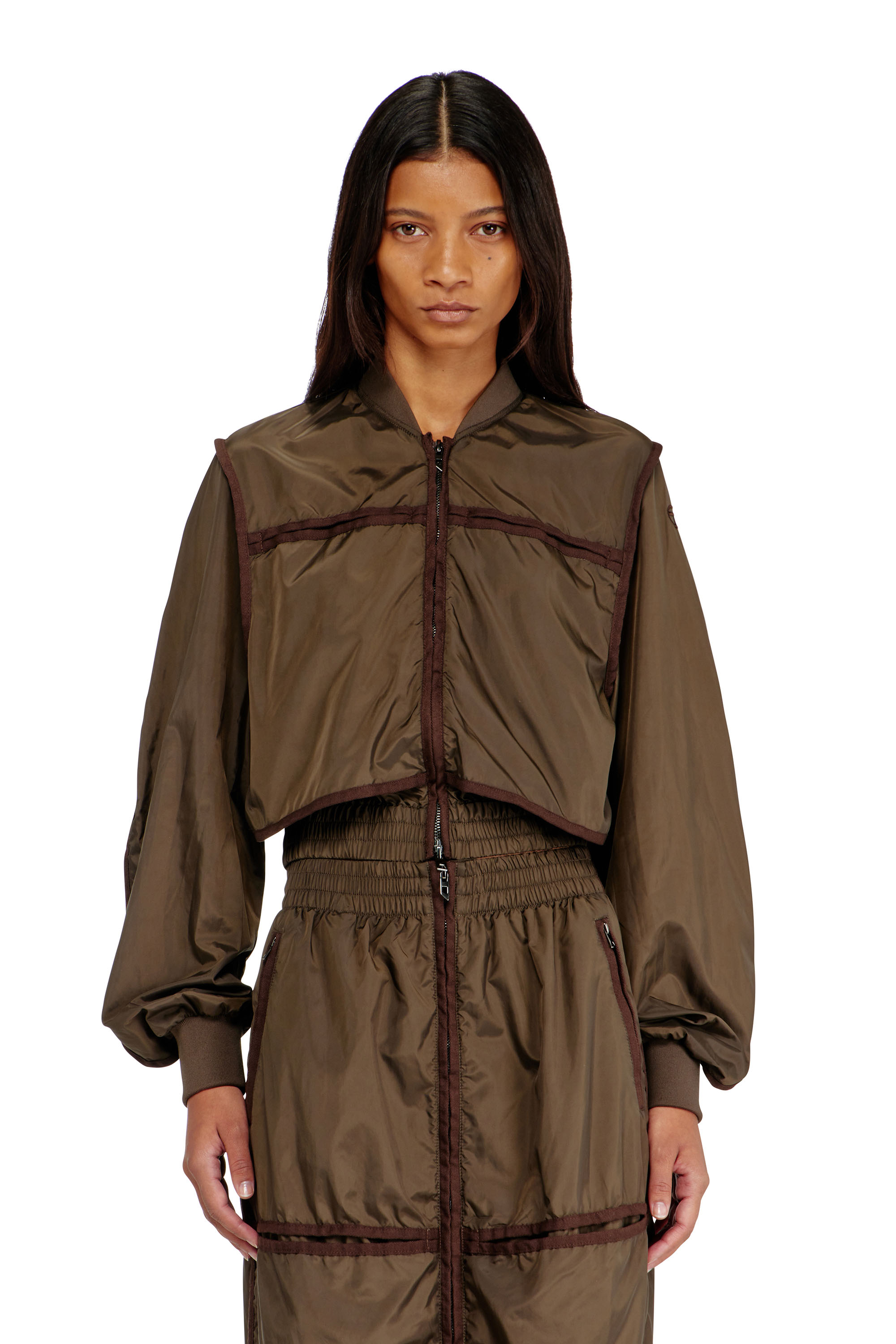 Diesel - G-OTHAM, Giacca in nylon con nastrature tono su tono Donna in ToBeDefined - 3