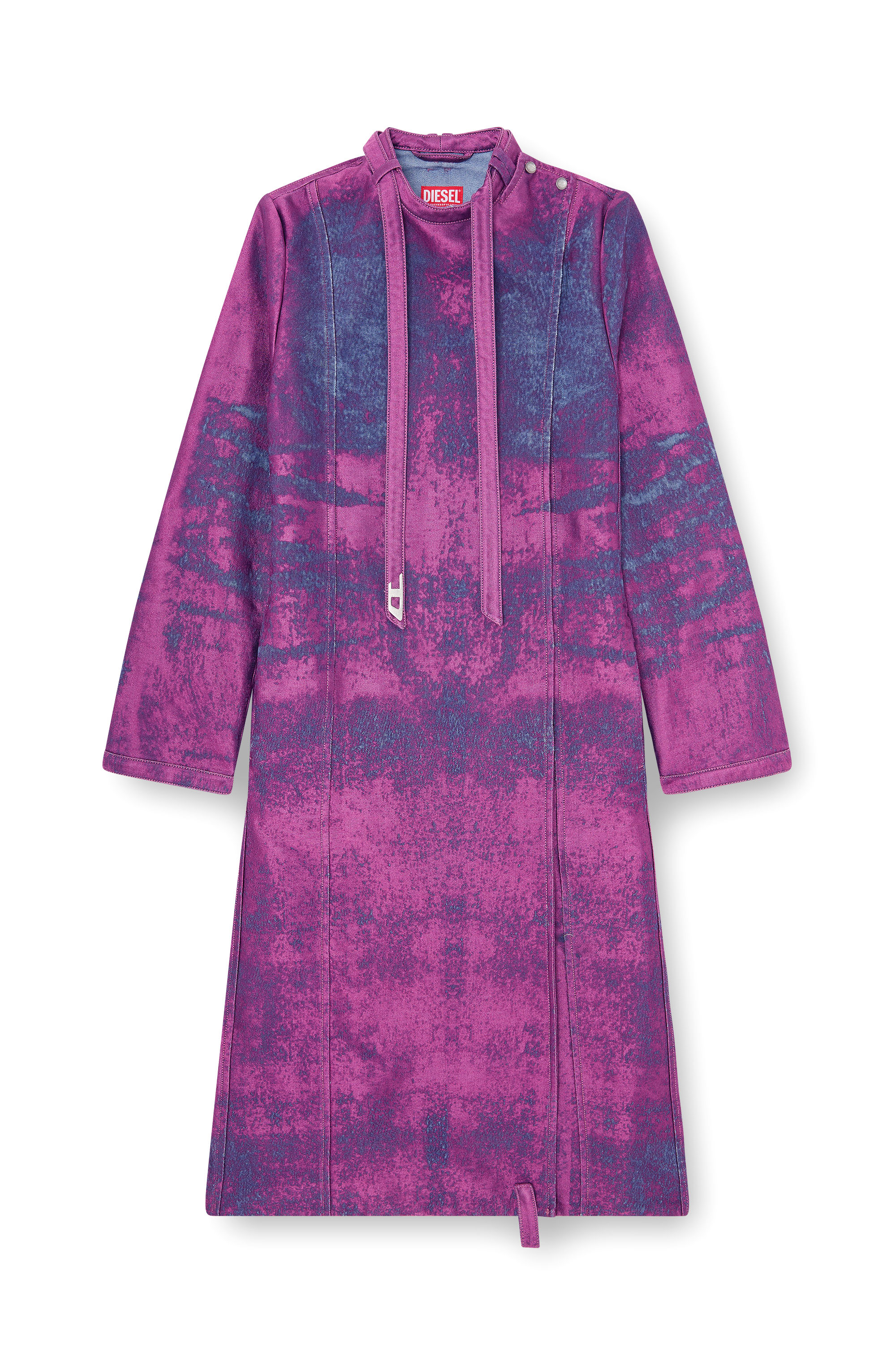 Diesel - DE-DELGAR-FSI, Cappotto in satin denim colorato Donna in Viola - 3