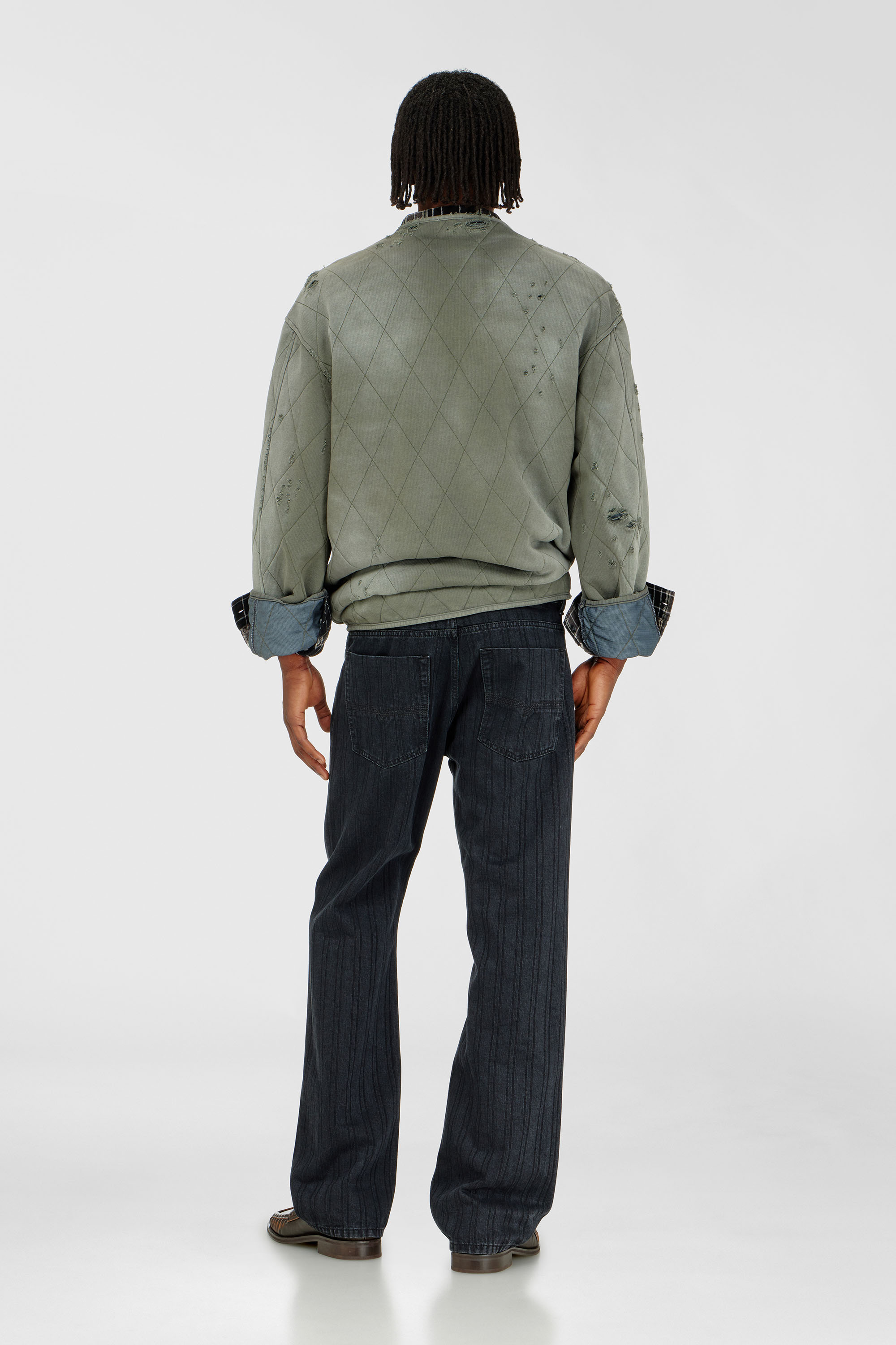 Diesel - Relaxed Jeans 1980 D-Eeper 09Q12 Uomo, Nero/Grigio scuro - Image 3