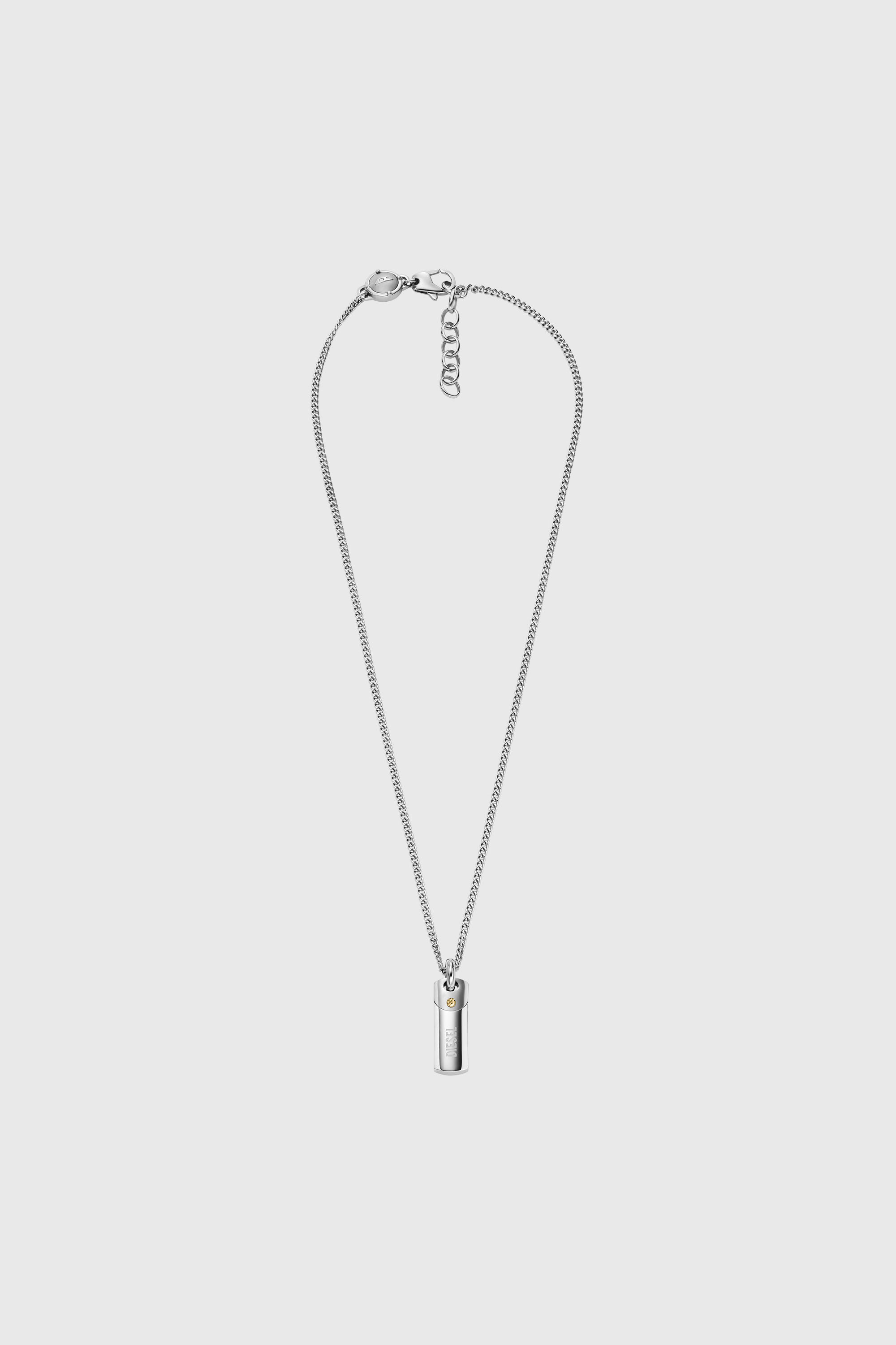 Diesel - DX1116, Collana con targhetta in acciaio Uomo in Argento - 1