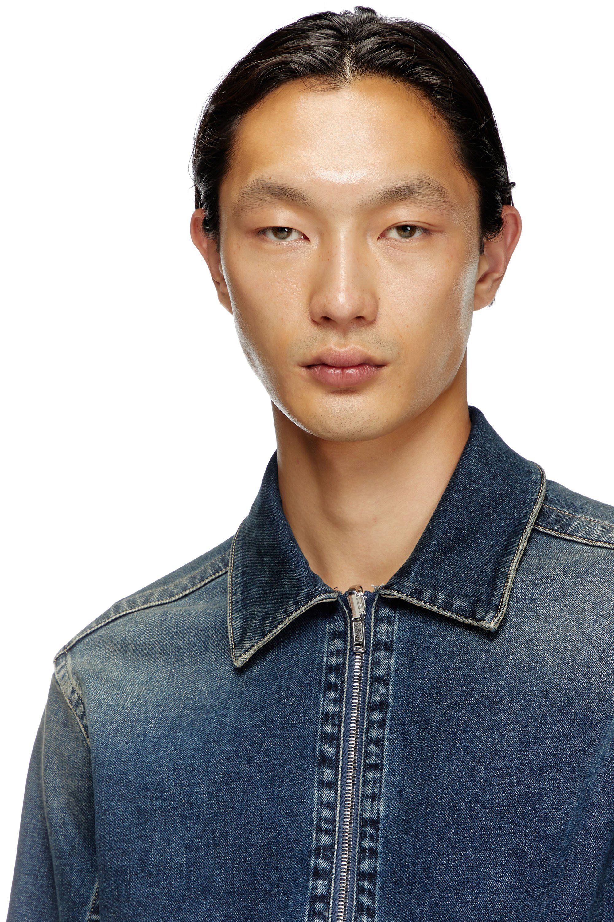 Diesel - D-SIMPLY-RE, Camicia con zip in denim Rehab Uomo in Blu - 5