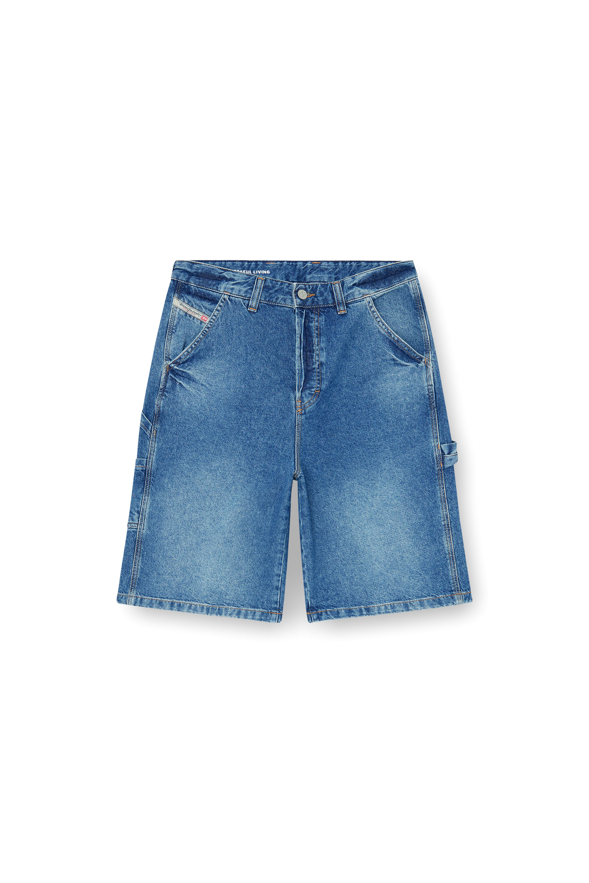 Diesel - D-LIVERY-W-SHORT, Shorts in denim stile utility Uomo in Blu - 3