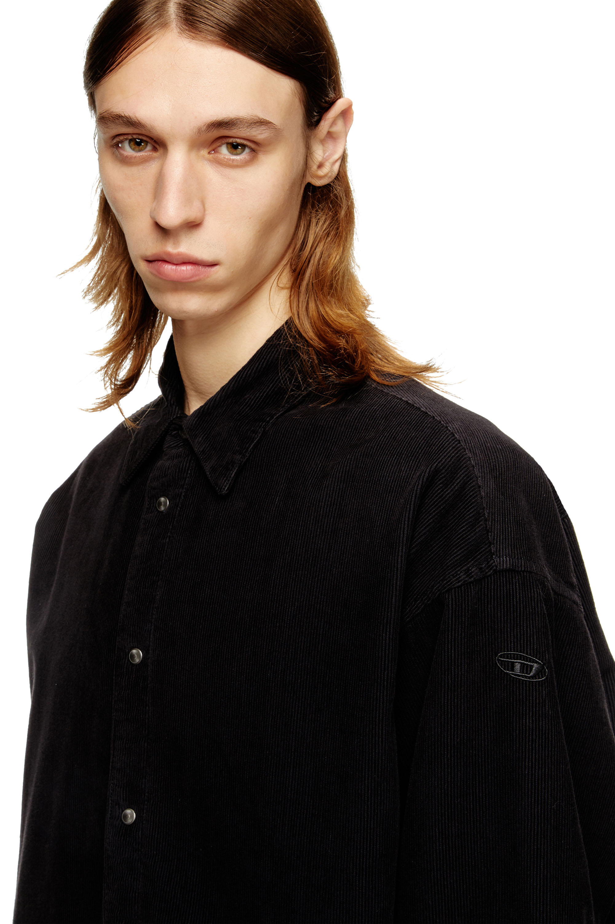 Diesel - S-BAGGY-PADD-HGBK, Camicia in cotone con ricamo Oval D Uomo in Nero - 5
