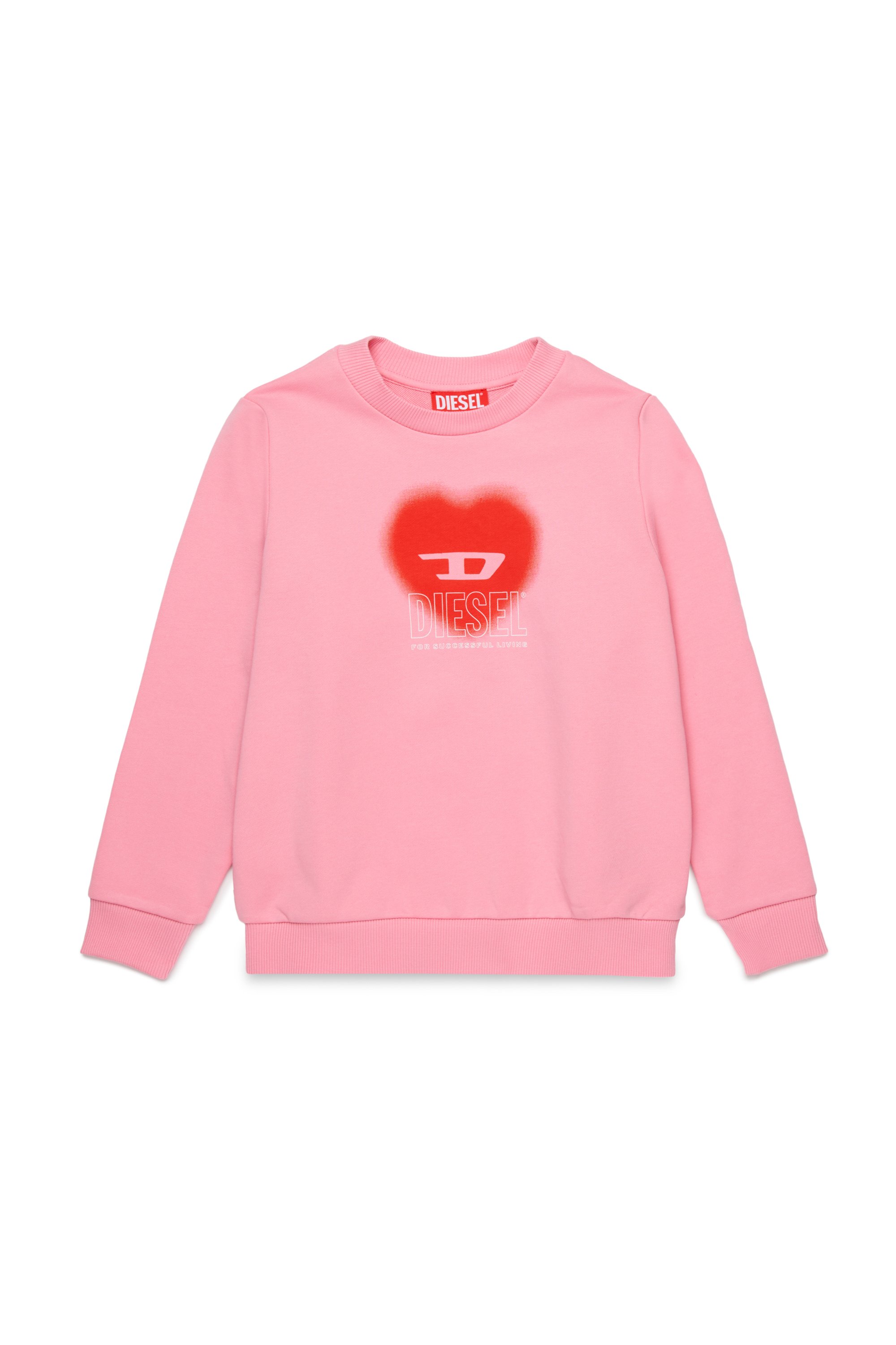 Diesel - SCACUORE, Felpa con logo a cuore Donna in Rosa - 1