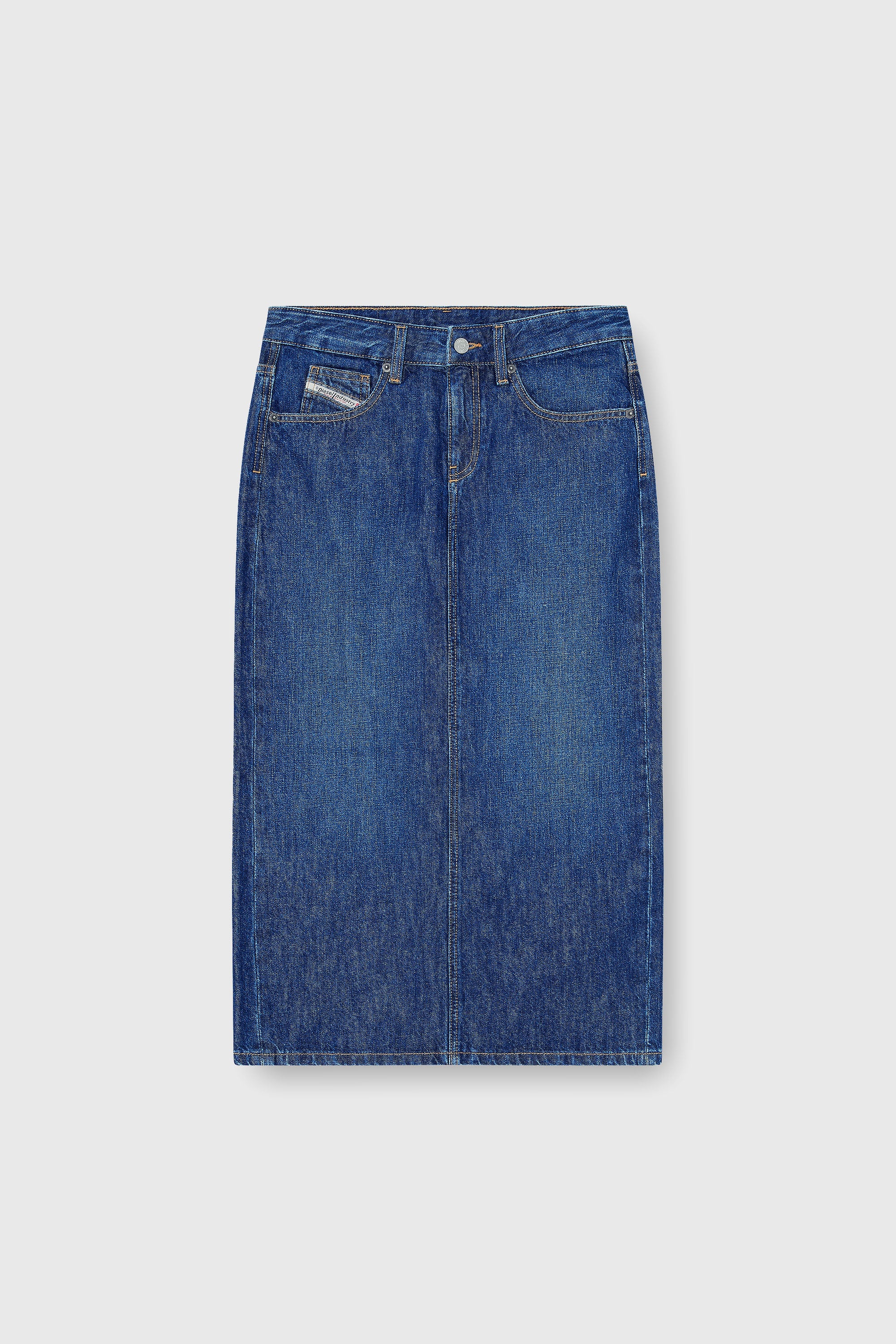 Diesel - DE-SKYE-D, Gonna midi in denim Donna in Blu - 2