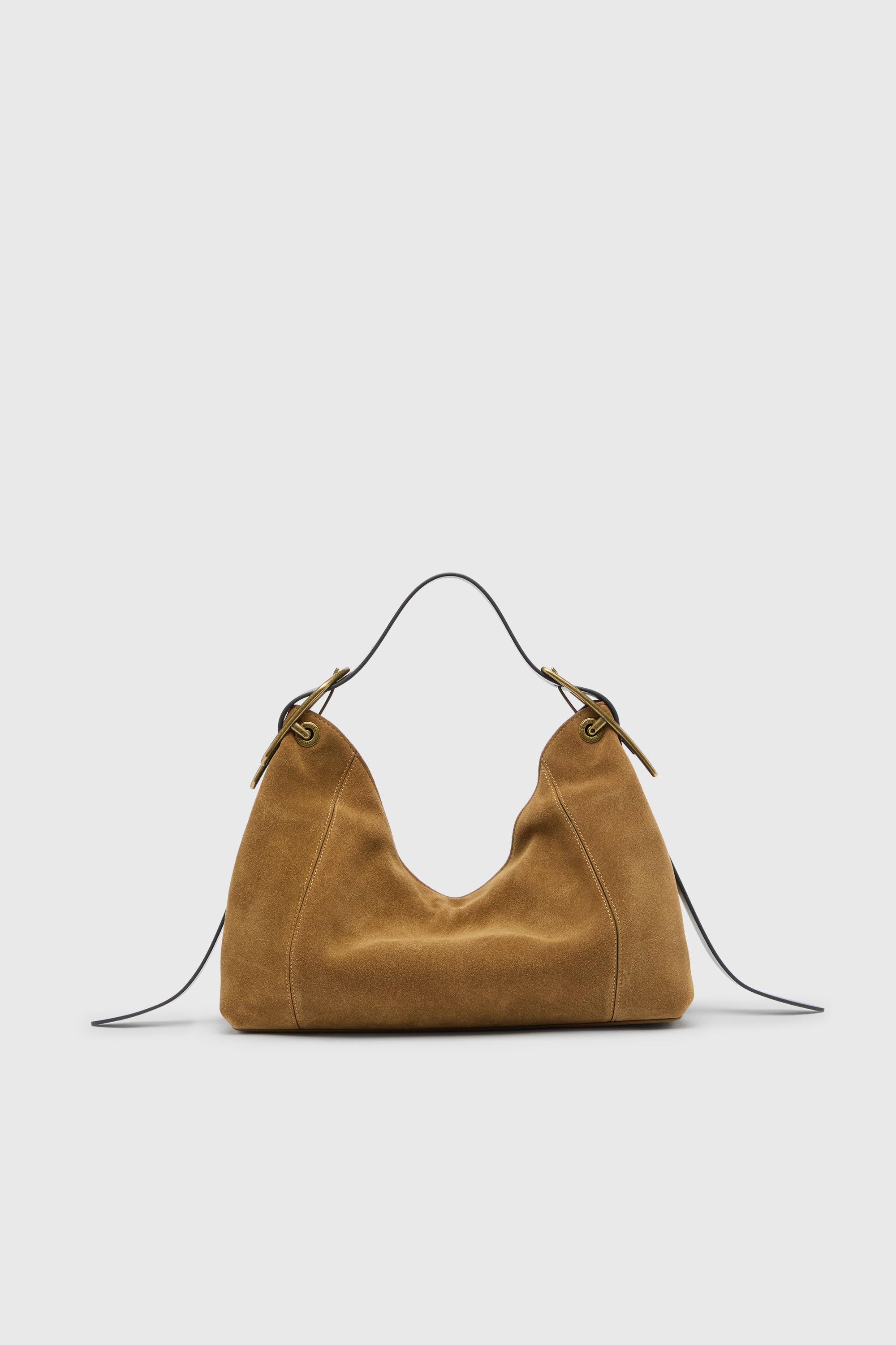 Diesel - D-LINE HOBO S, D-Line Borsa a spalla in suede cerato Donna in Marrone - 2