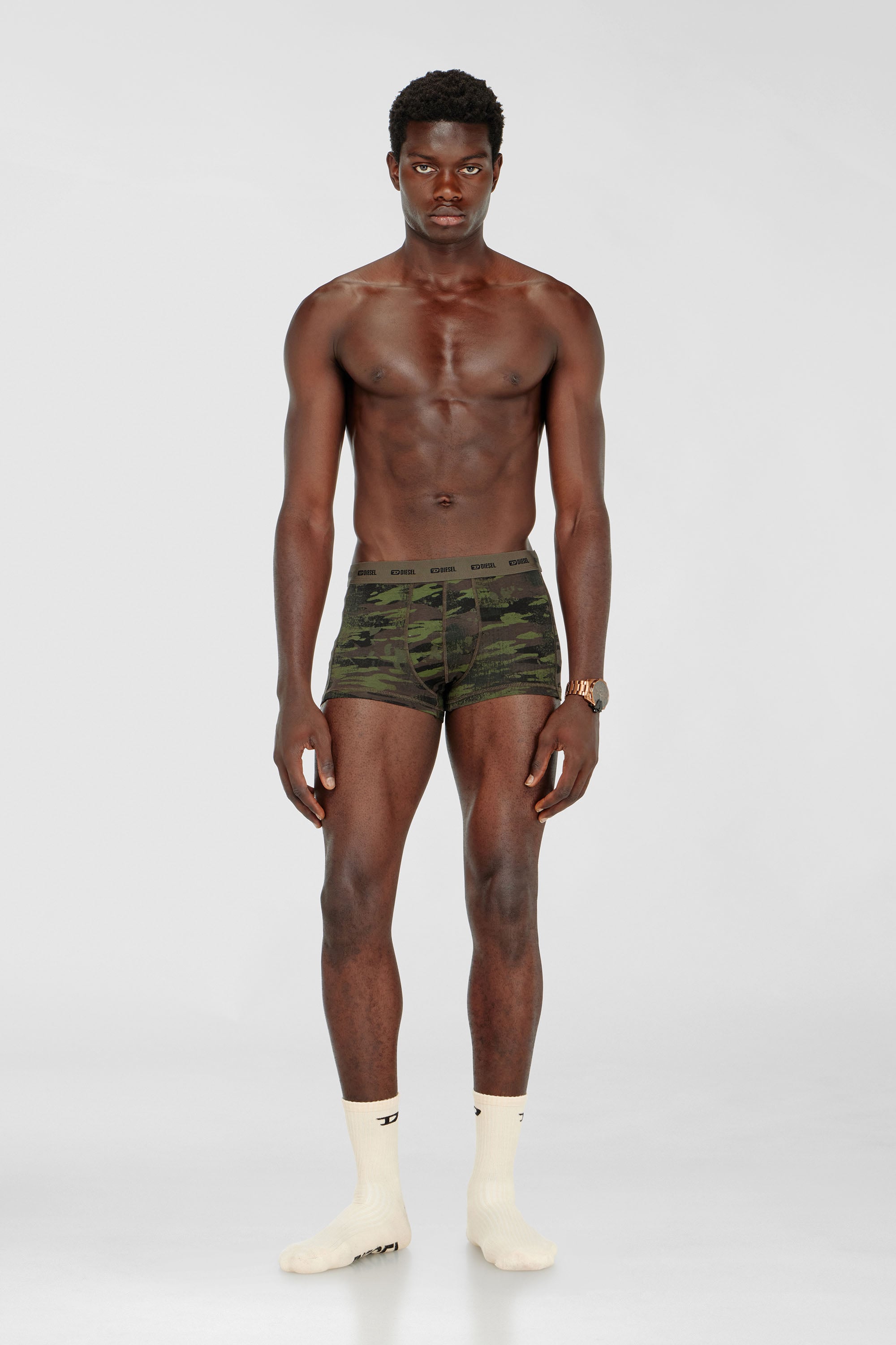 Diesel - DAMIEN-UTLT-3PACK, Set da tre boxer a tinta unita e camouflage Uomo in Nero - 1