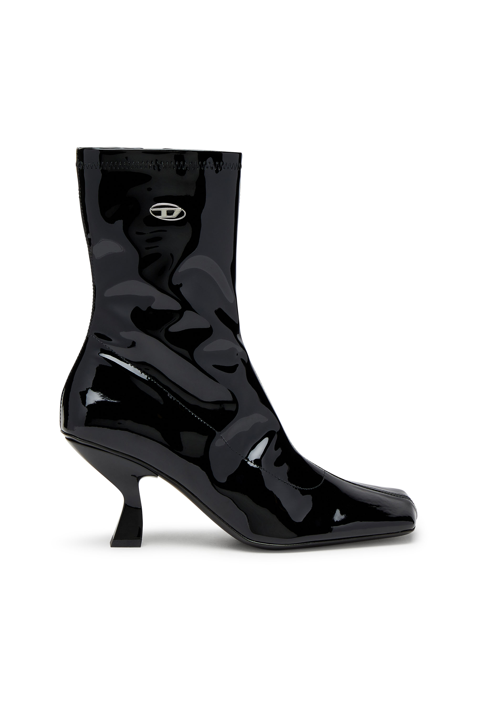 Diesel - D-AMBER MD BT, D-Amber-Ankle boots in PU stretch glossy Donna in Nero - 1