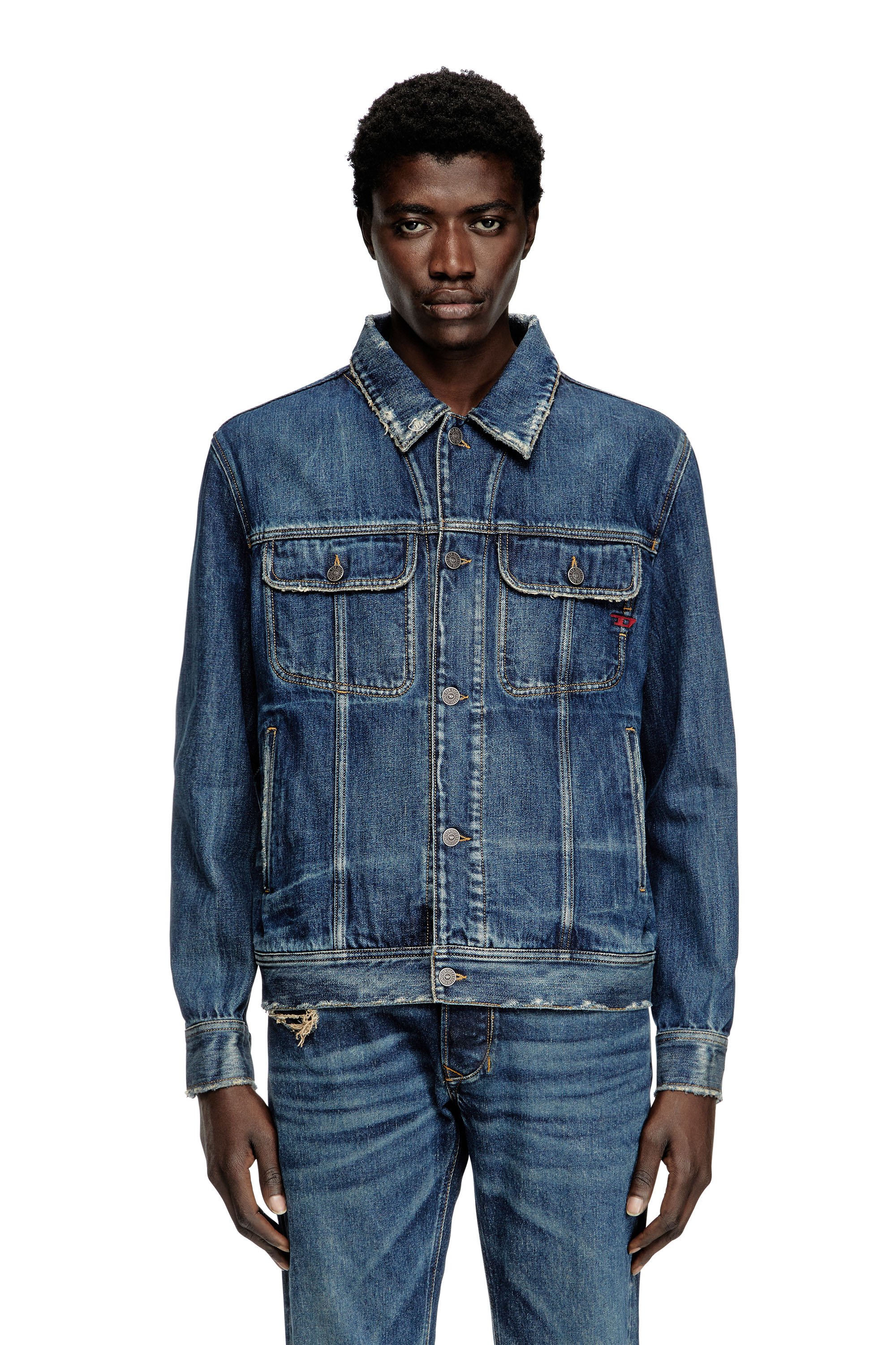 Diesel - D-BARCY, Giacca trucker regular Uomo in Blu - 1