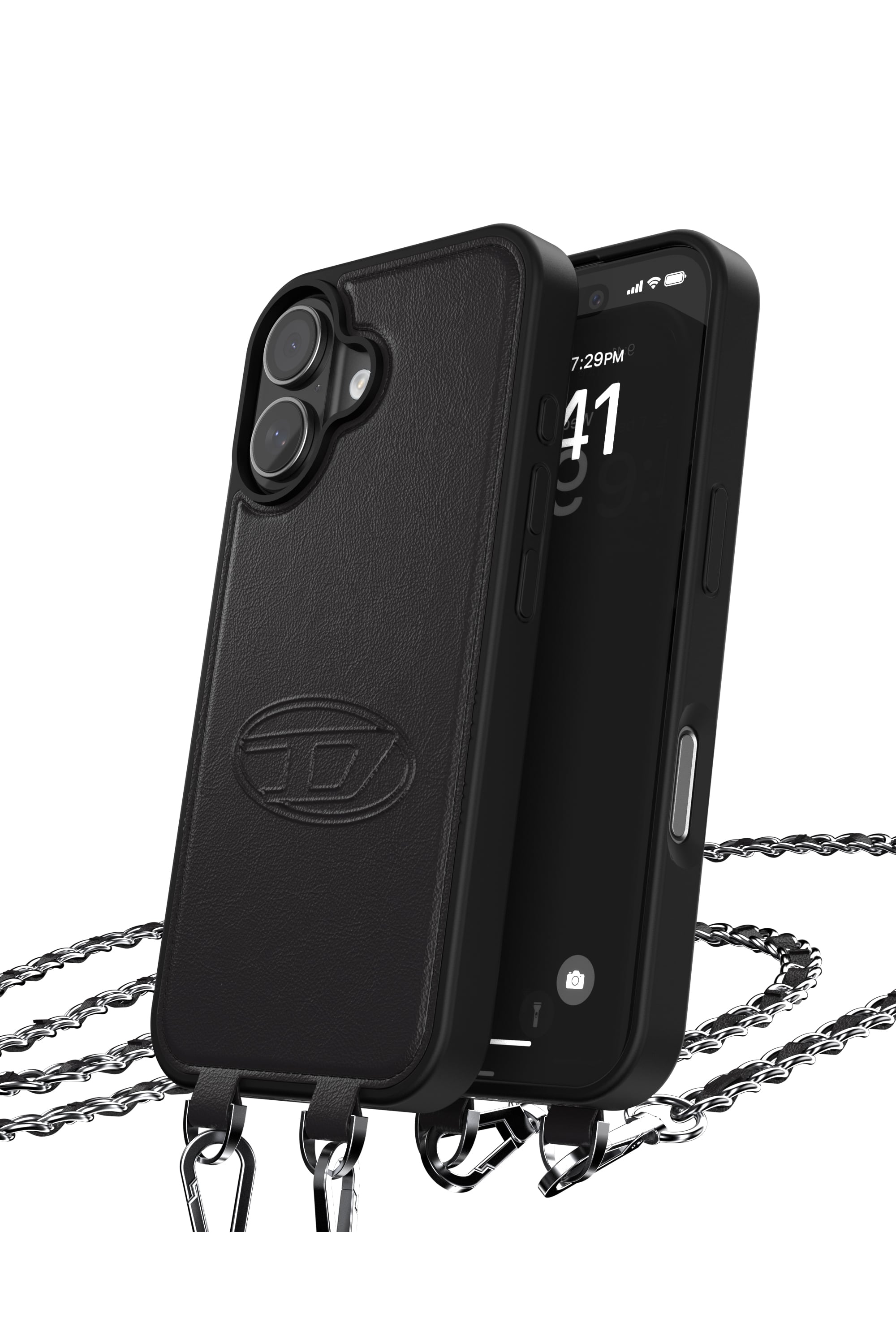Diesel - 60661 MOULDED CASE, Cover Oval D con cinturino e MagSafe per iPhone 17 Unisex in Nero - 3