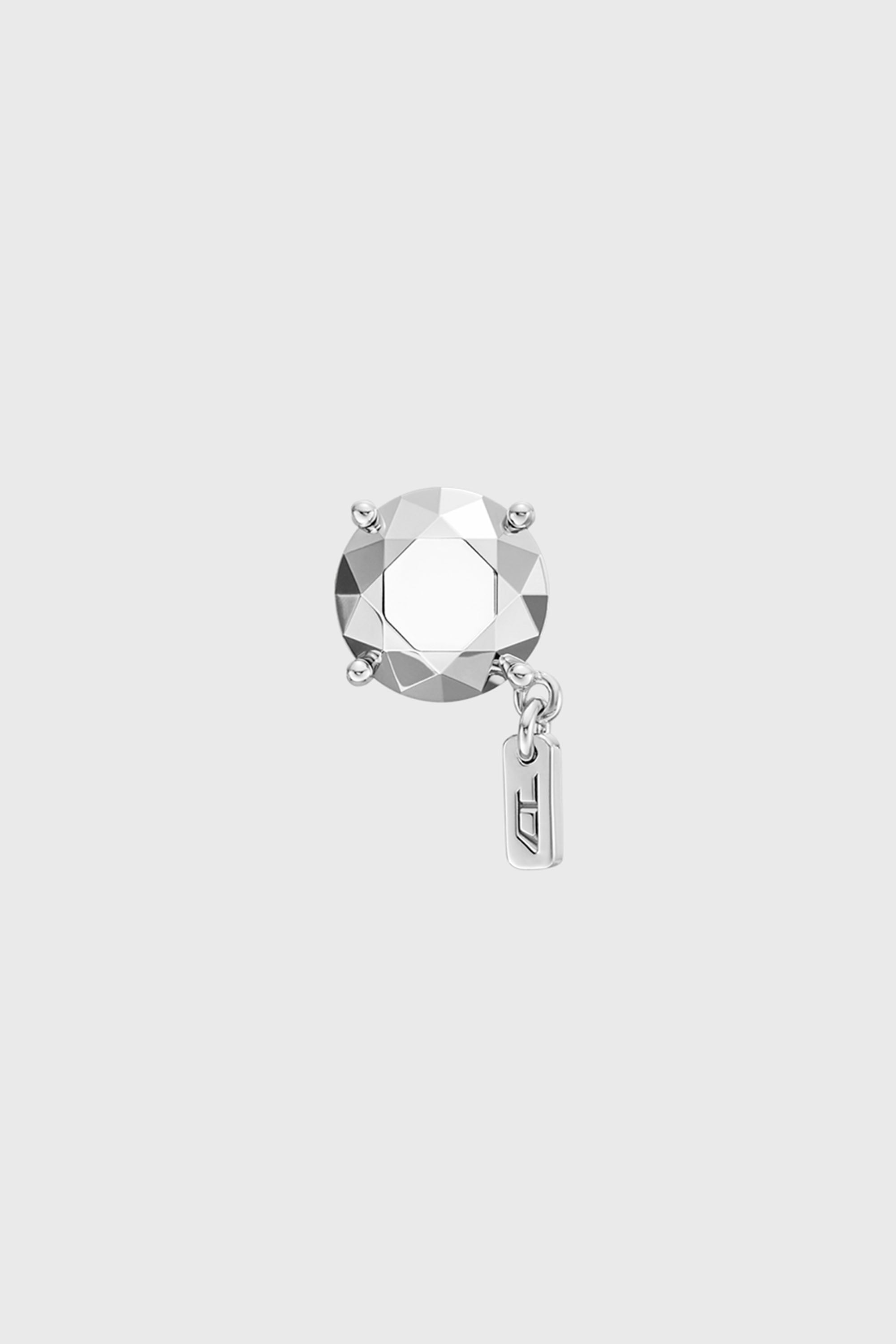 Diesel - DL1352040 STERLING SILVER JEWEL, Orecchino a lobo taglio diamante in argento sterling Unisex in Argento - 2
