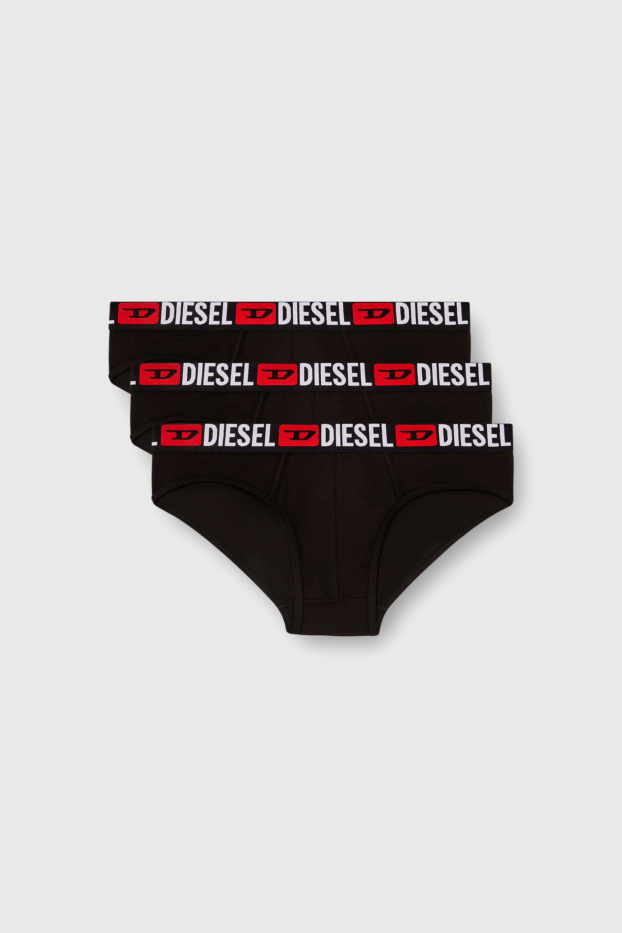 Diesel - UMBR-ANDRETHREEPACK, Set da tre slip a tinta unita Uomo in Nero - 1
