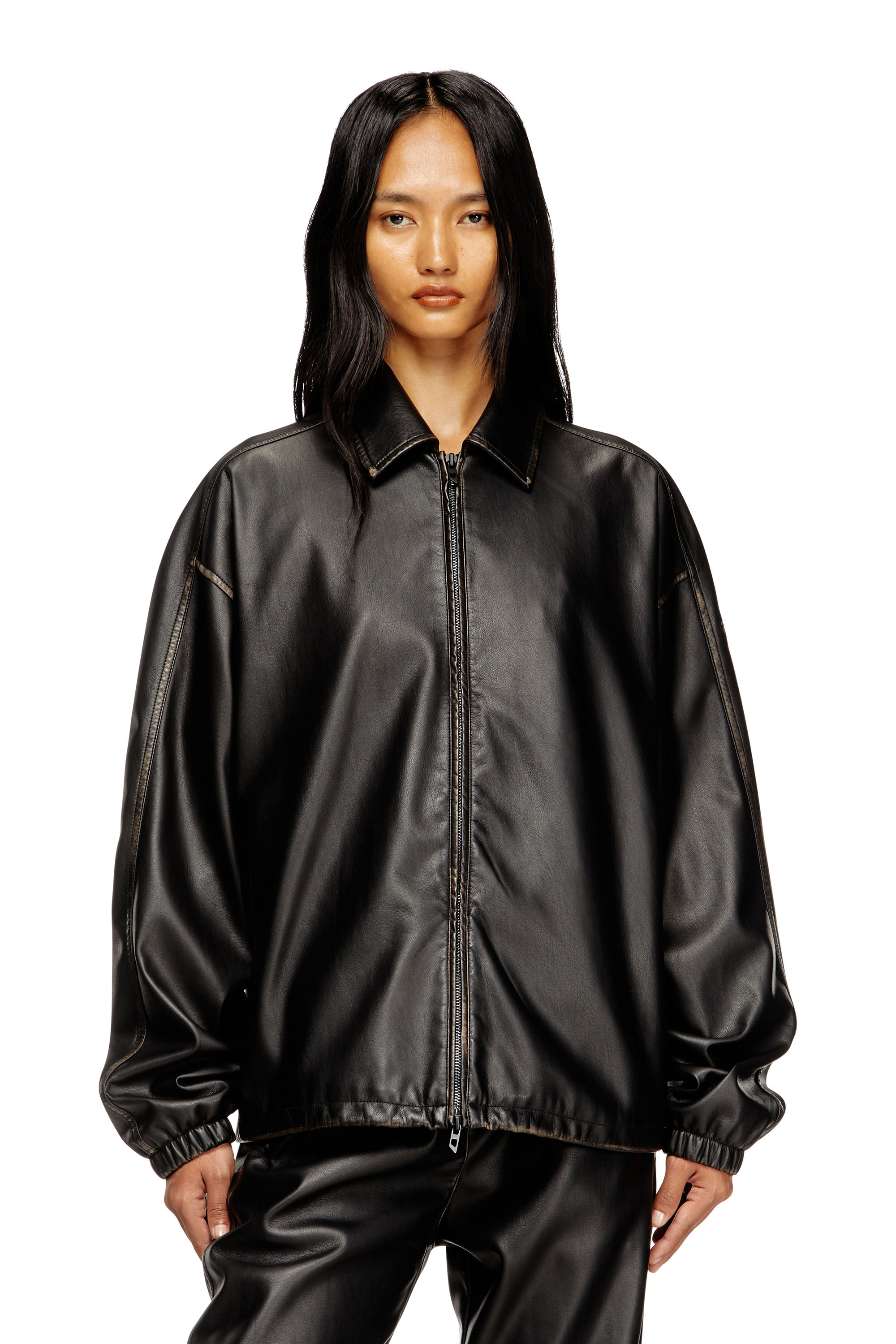 Diesel - J-AKE, Giacca in tessuto tecnico distressed Unisex in Nero - 1
