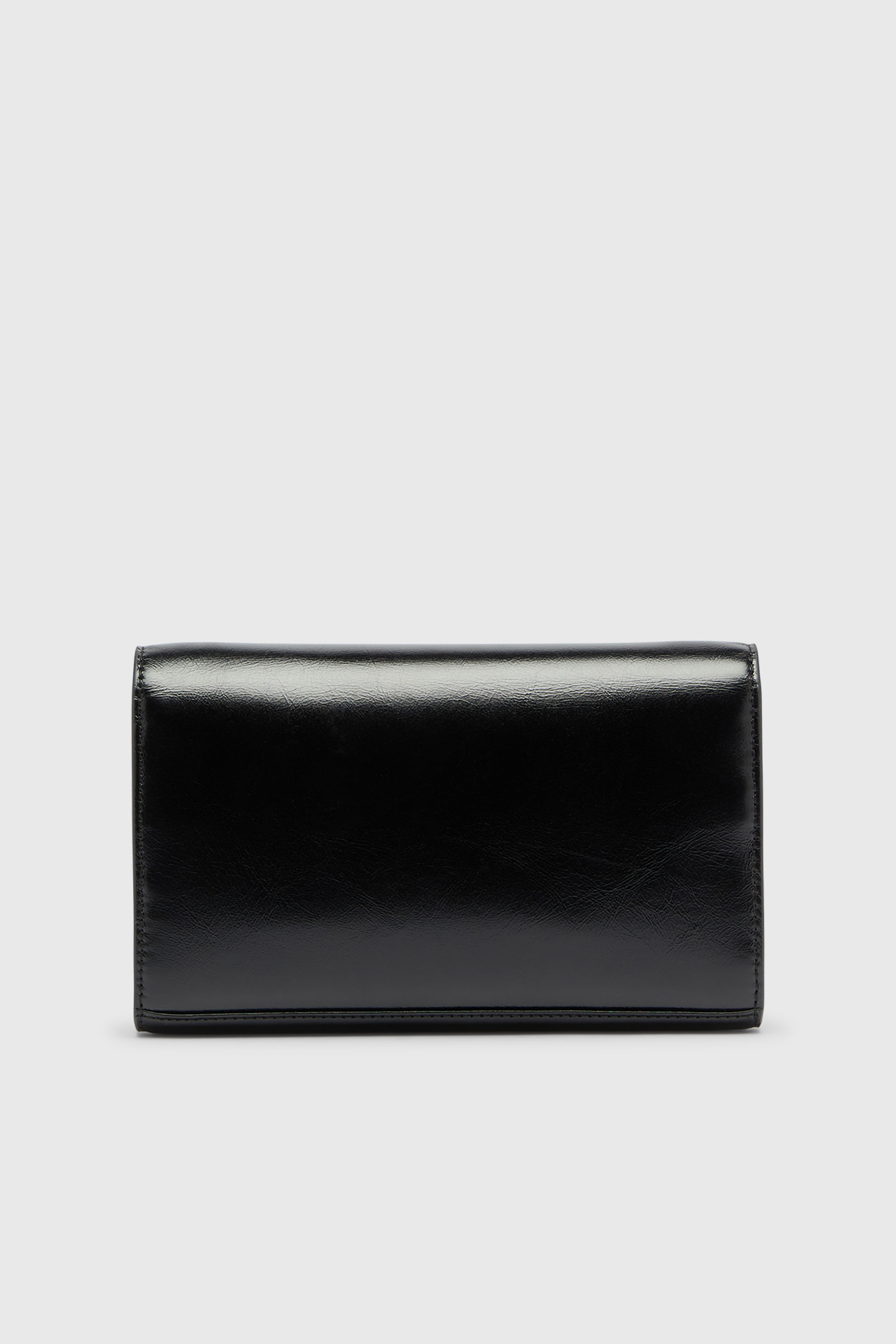 Diesel - D-ENVELOP WALLET ON CHAIN, Portafoglio in pelle lucida effetto stropicciato Donna in Nero - 2