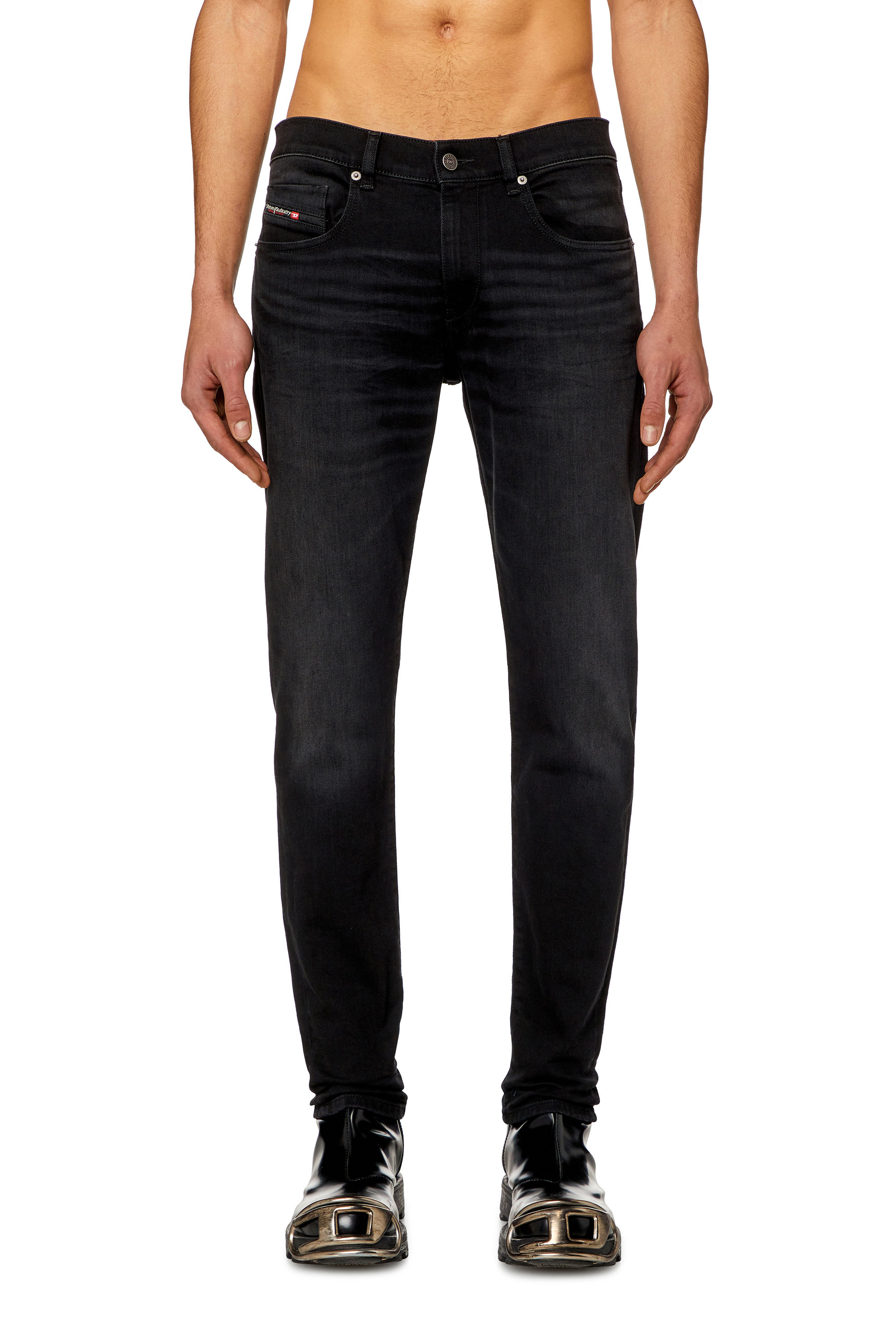 Diesel - Slim Jeans 2019 D-Strukt 09H32, Nero/Grigio scuro - Image 1