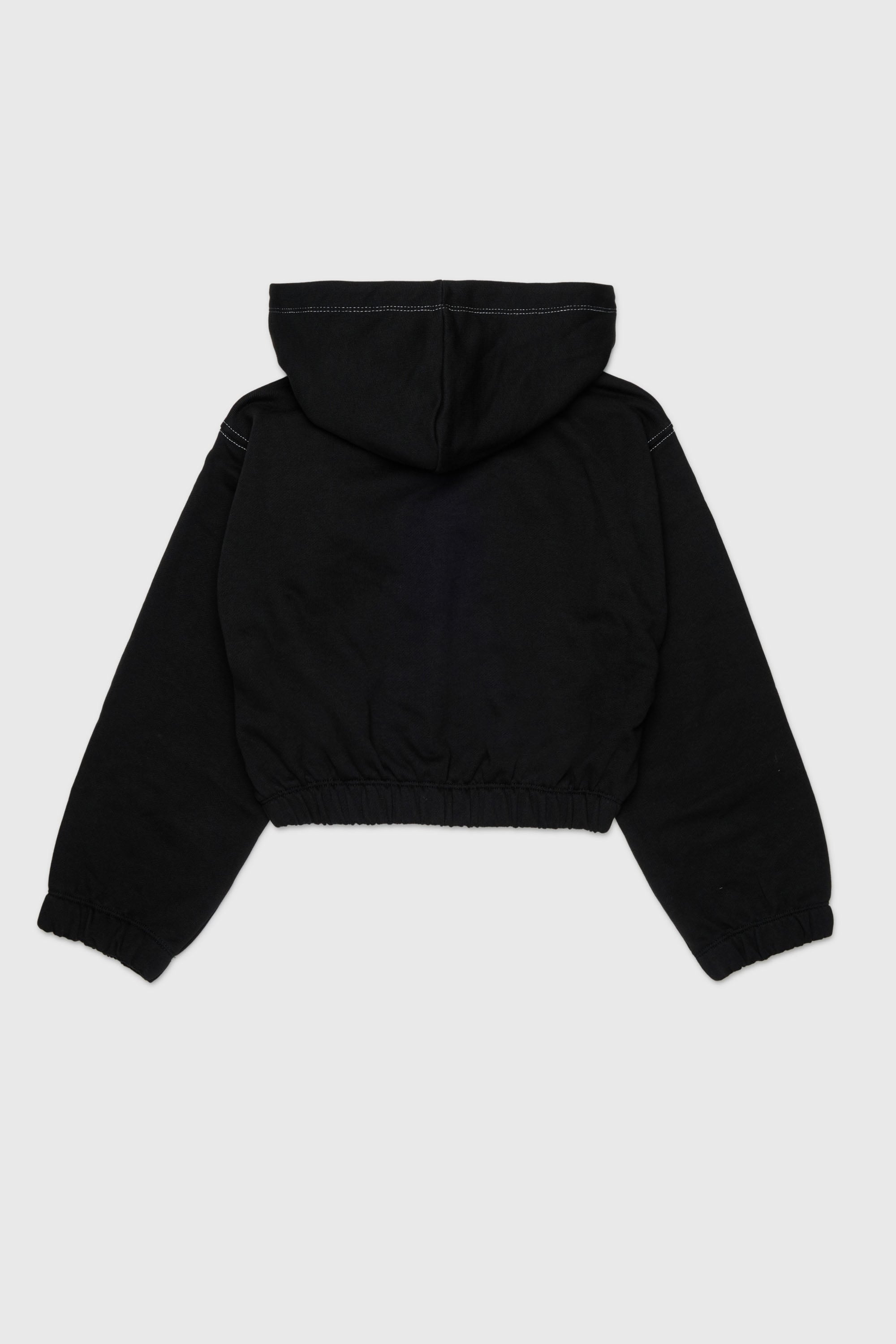 Diesel - SROSET, Hoodie con applicazione di rosa in denim Donna in Nero - 2