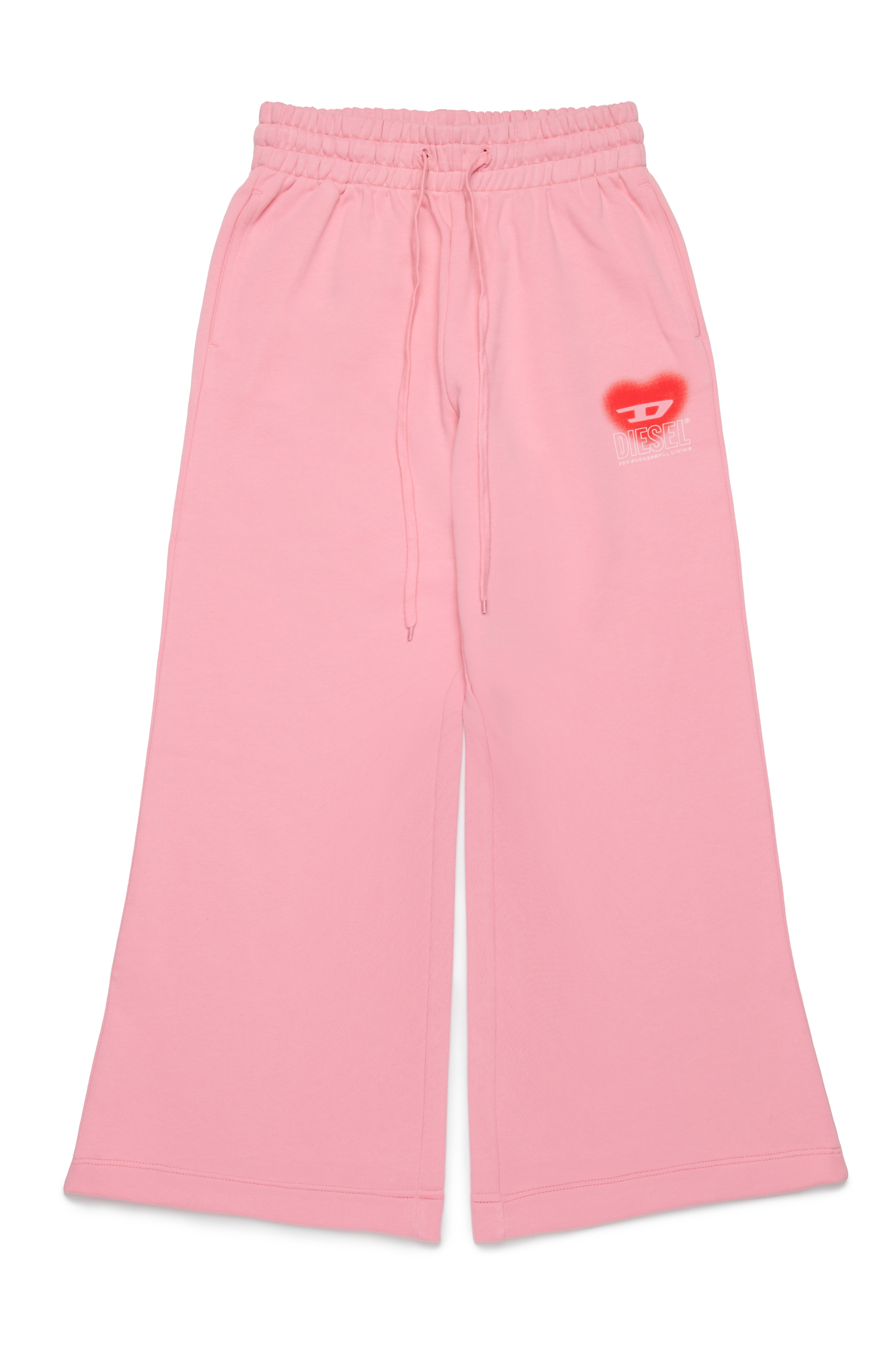Diesel - PCUORE, Pantaloni tuta con grafica della D sul cuore Donna in Rosa - 1