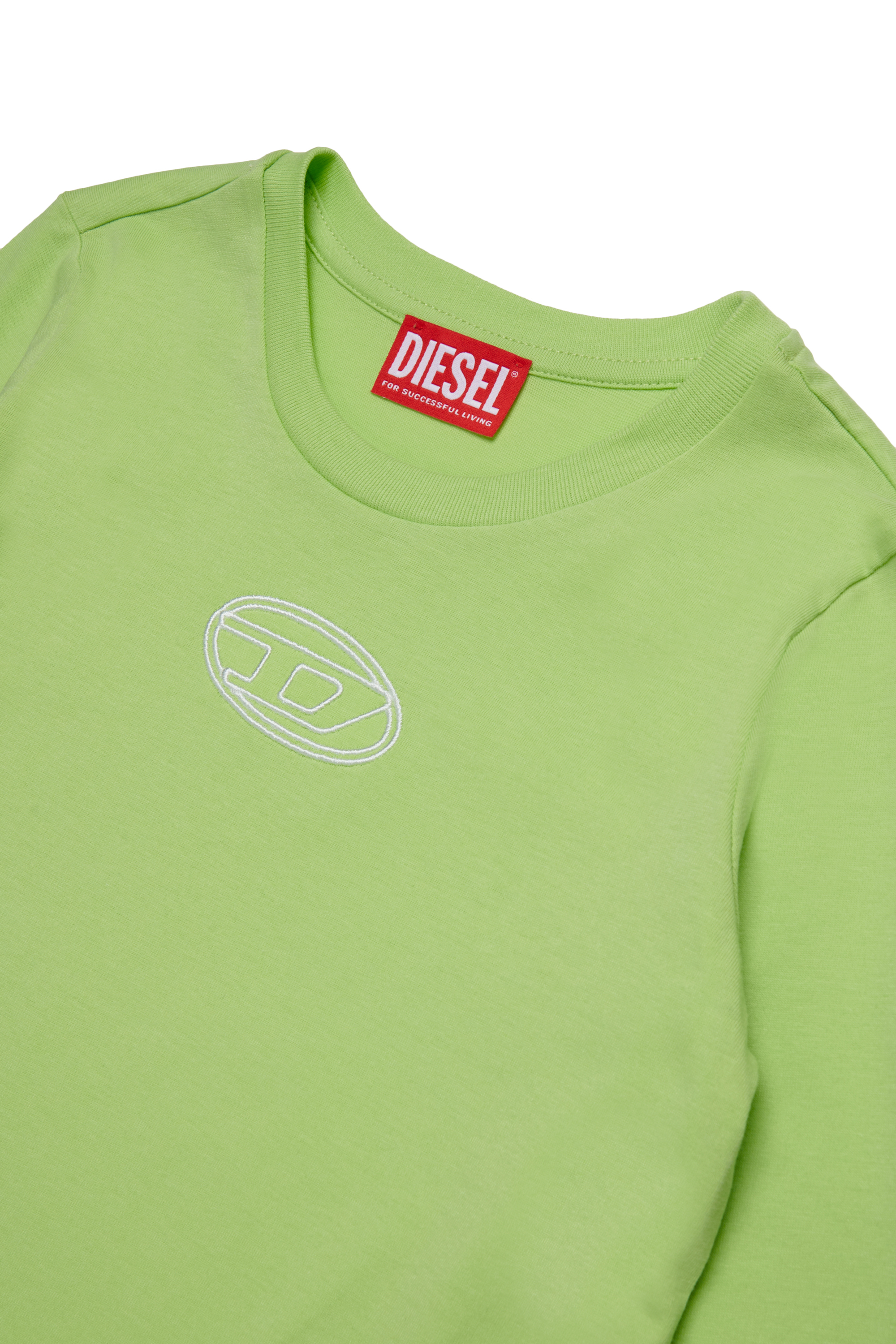 Diesel - TIVALSYLS, T-shirt in cotone con logo ricamato Donna in Verde - 3
