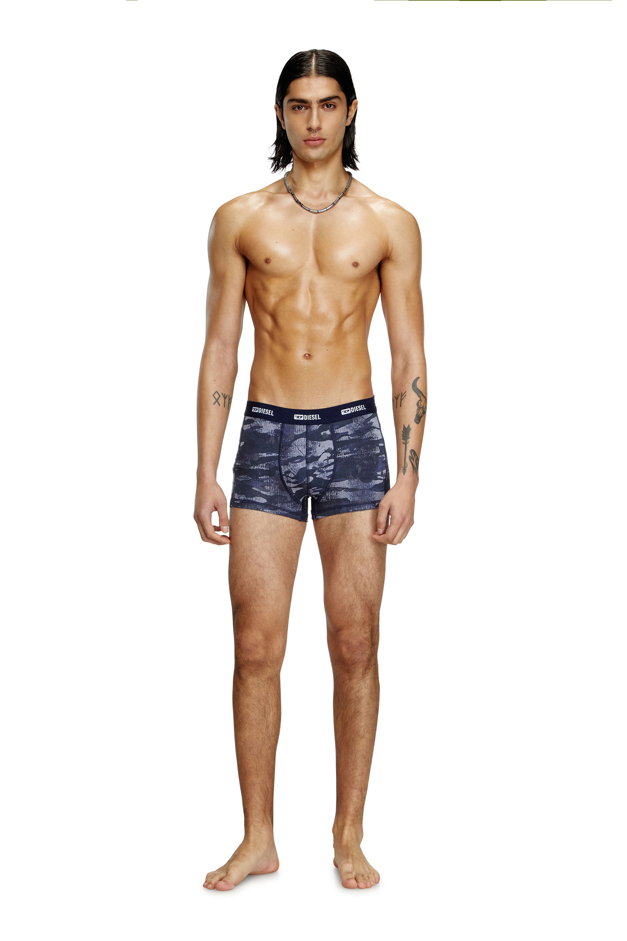 Diesel - DAMIEN-UTLT-3PACK, Set di tre boxer a tinta unita e camouflage Uomo in Multicolor - 3