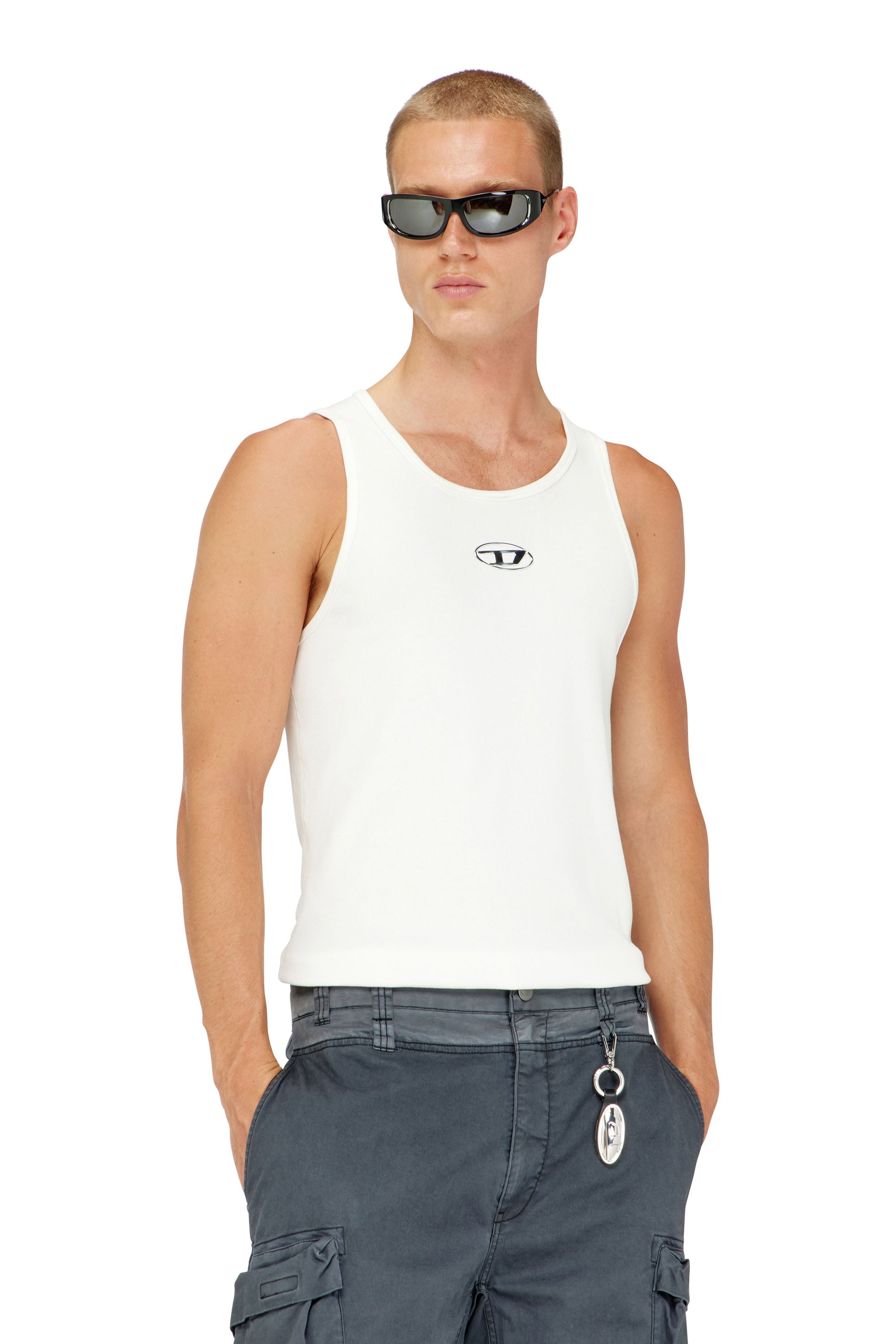 Diesel - T-LIFTY-IOD, Canotta in cotone con logo Uomo in Bianco - 1