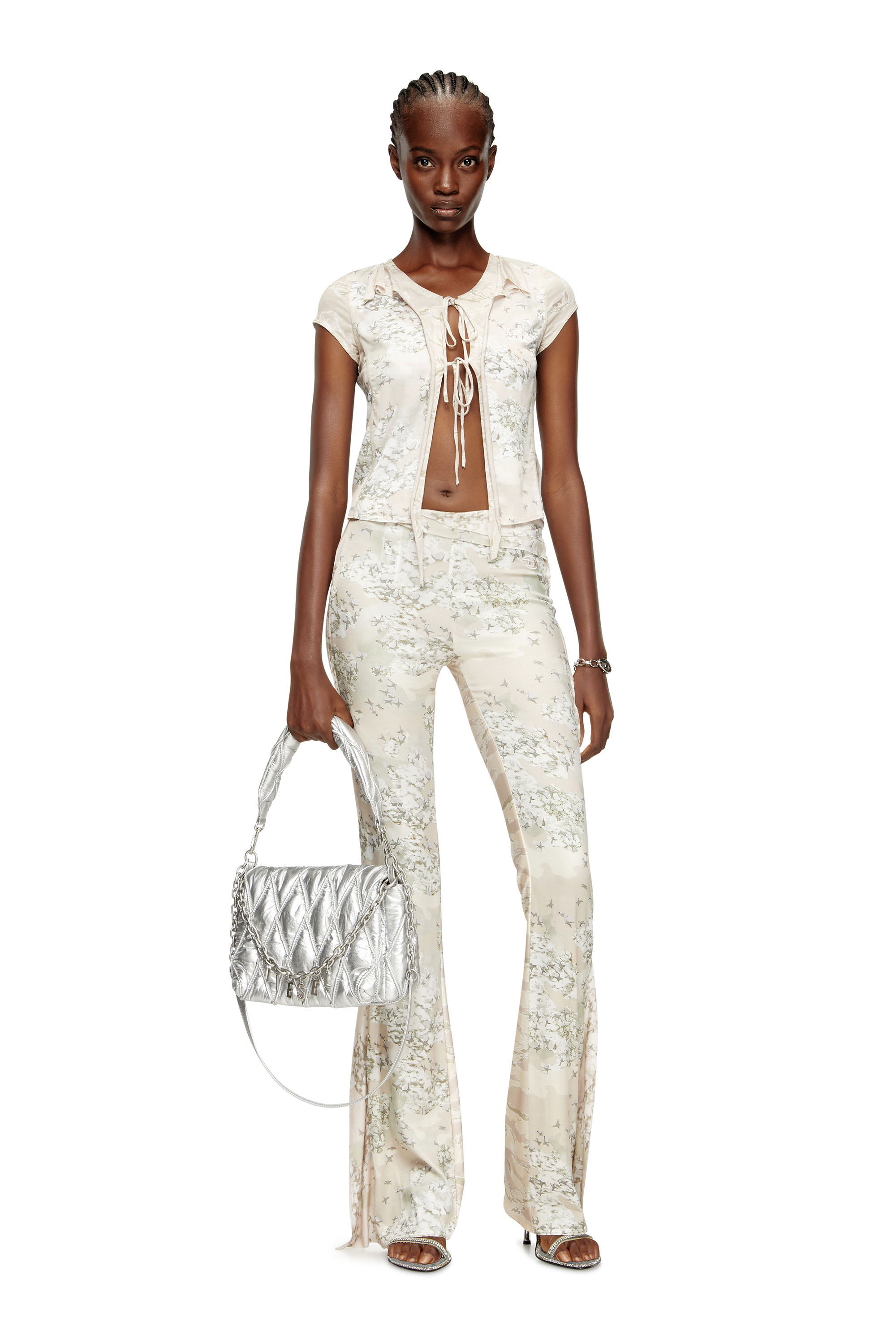 Diesel - T-AFRYMY, Top con stampe camouflage Donna in Beige - 1